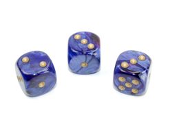 Tärningar - Scarab 16mm d6 Royal Blue/gold Dice Block (12 dice)