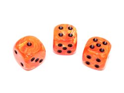 Tärningar - Vortex 16mm d6 Orange/black Dice Block (12 dice)