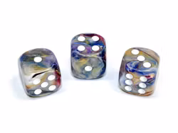 Tärningar - Festive 16mm d6 Carousel/white Dice Block (12 dice)