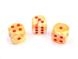 Tärningar - Festive 16mm d6 Sunburst/red Dice Block (12 dice)