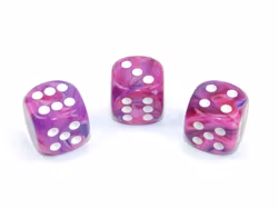 Tärningar - Festive 16mm d6 Violet/white Dice Block (12 dice)