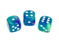 Tärningar - Festive 16mm d6 Waterlily-white Dice Block (12 dice)