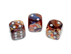 Tärningar - Lustrous 16mm d6 Gold/silver Dice Block (12 dice)