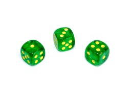 Tärningar - Borealis 16mm d6 Maple Green/yellow Dice Block (12 dice)