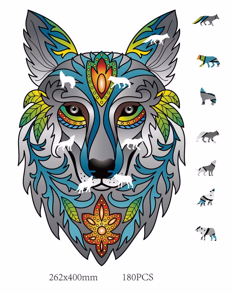 Pussel – Rainbowooden Puzzles | Wolf