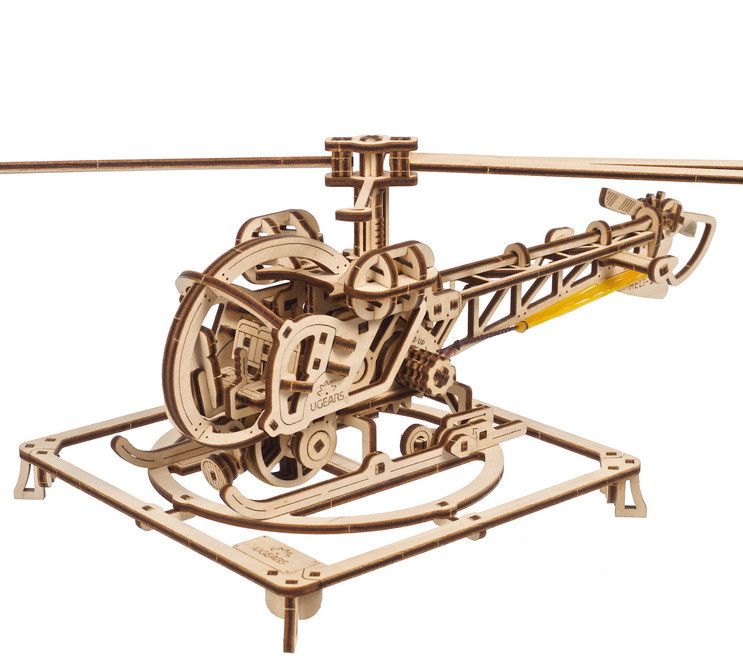 Ugears - Mini Helicopter - Byggsats i trä