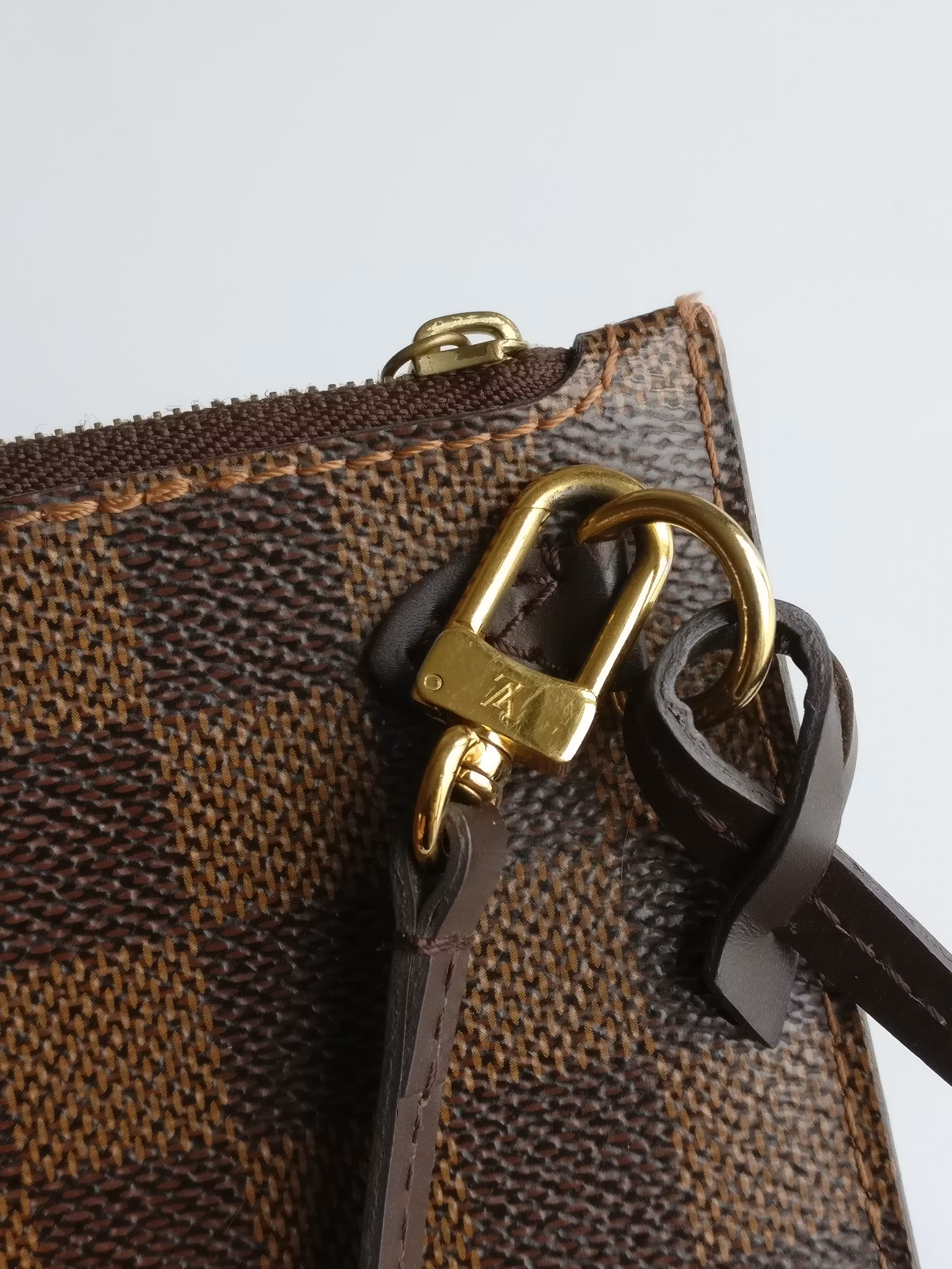 Louis Vuitton Neverfull MM pochette damier ebene