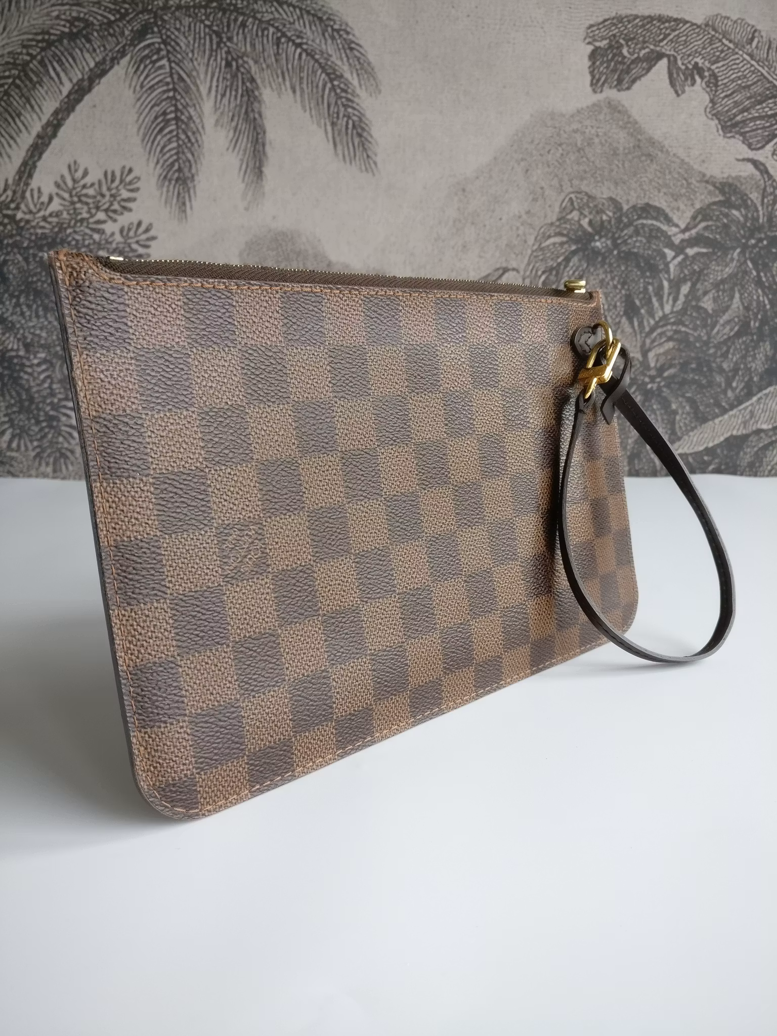 Louis Vuitton Neverfull MM pochette damier ebene