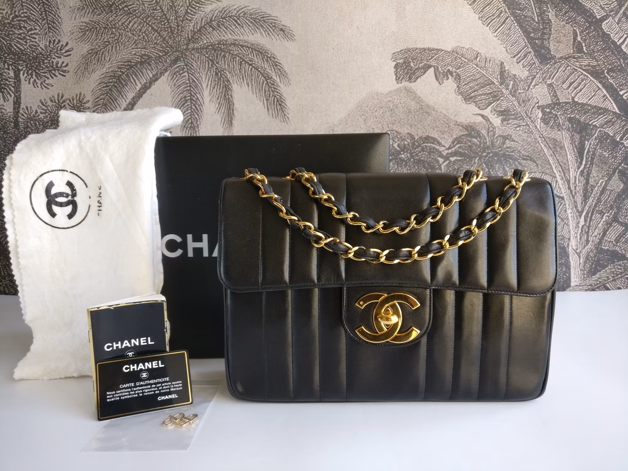 Chanel Jumbo Vertical Quilt Flap Bag