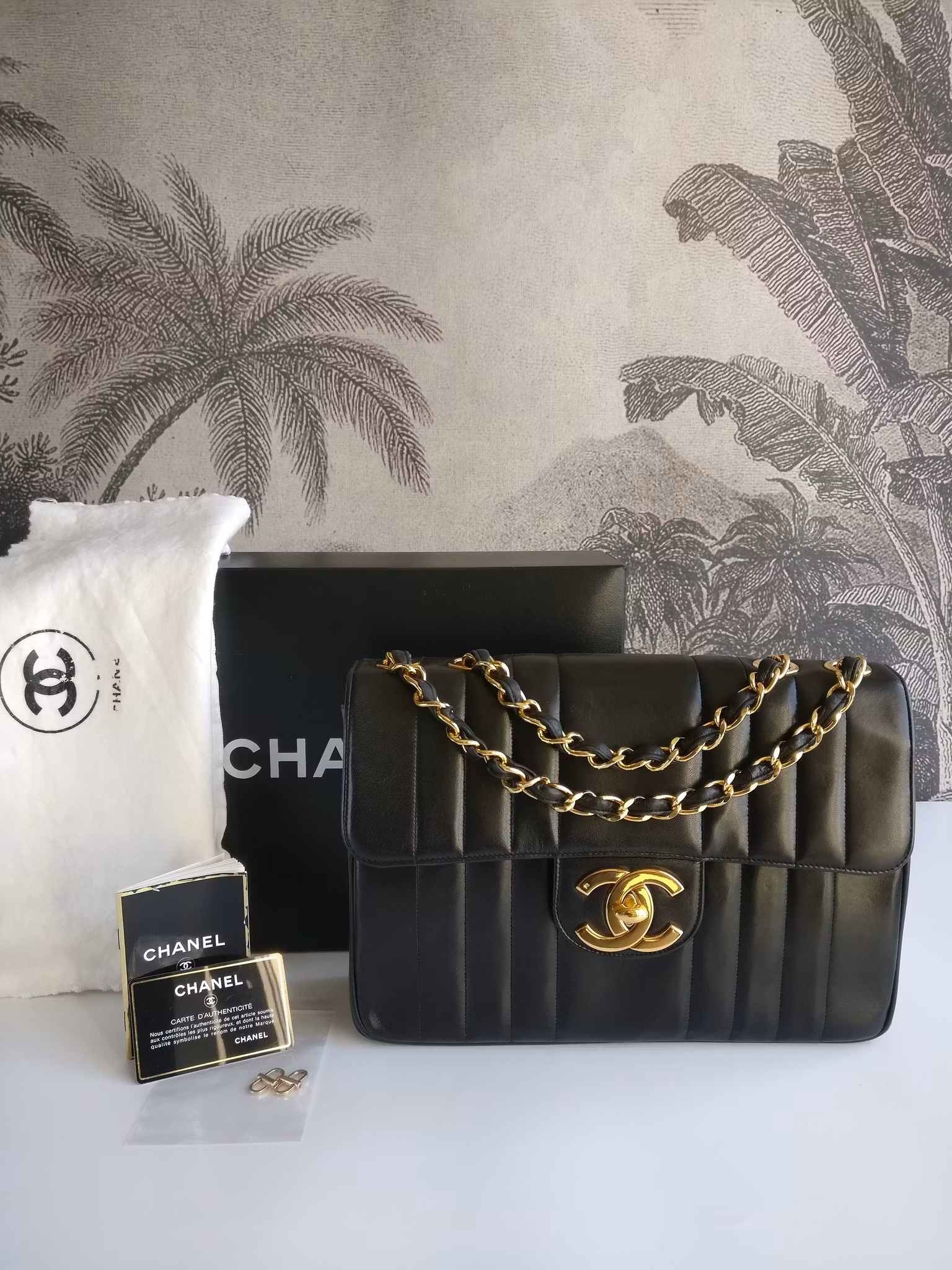 Chanel Jumbo Vertical Quilt Flap Bag