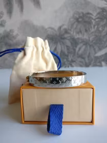 Louis Vuitton Nanogram cuff Bracelet silver