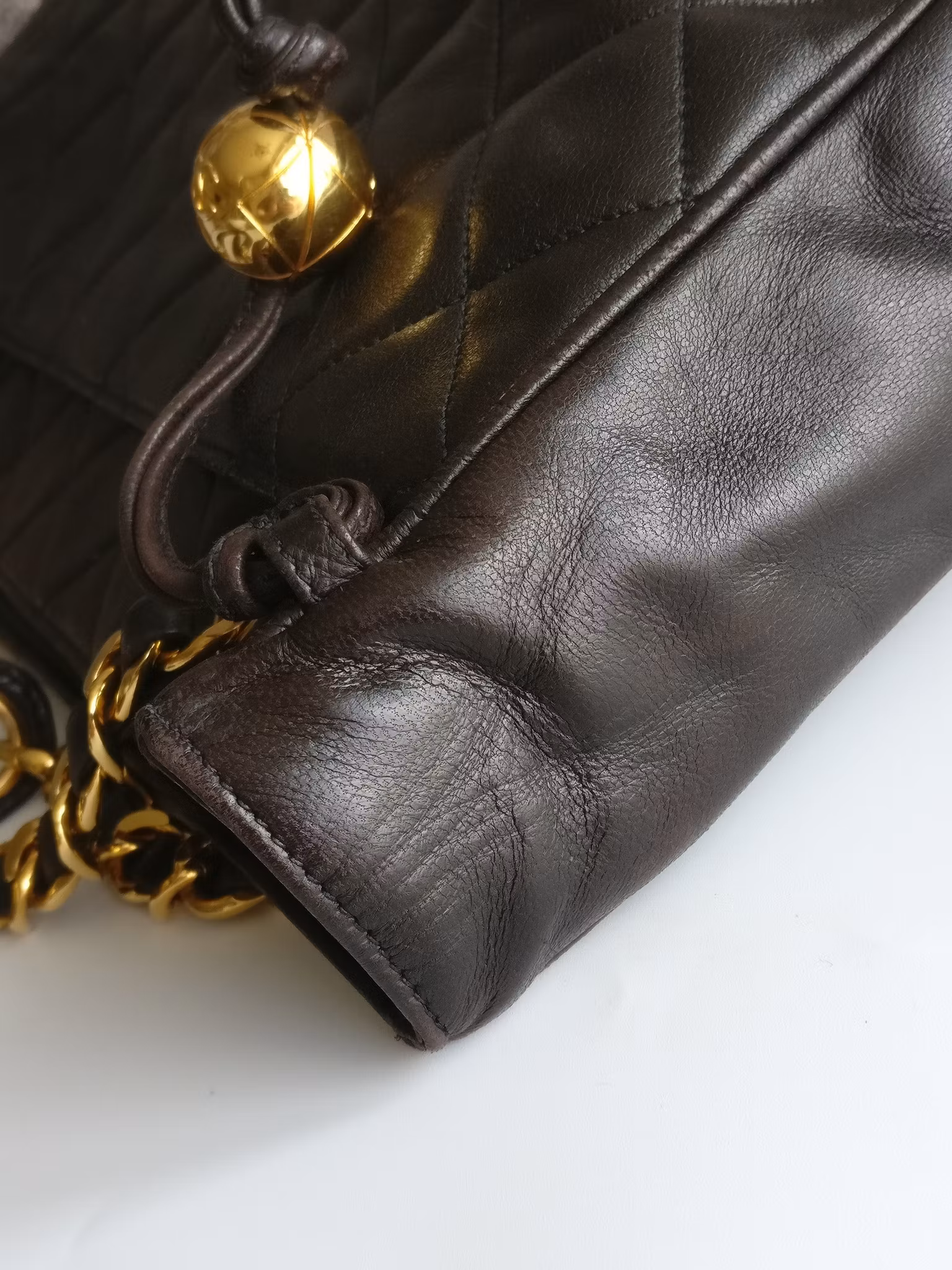 Chanel shopper quilted tote black lambskin