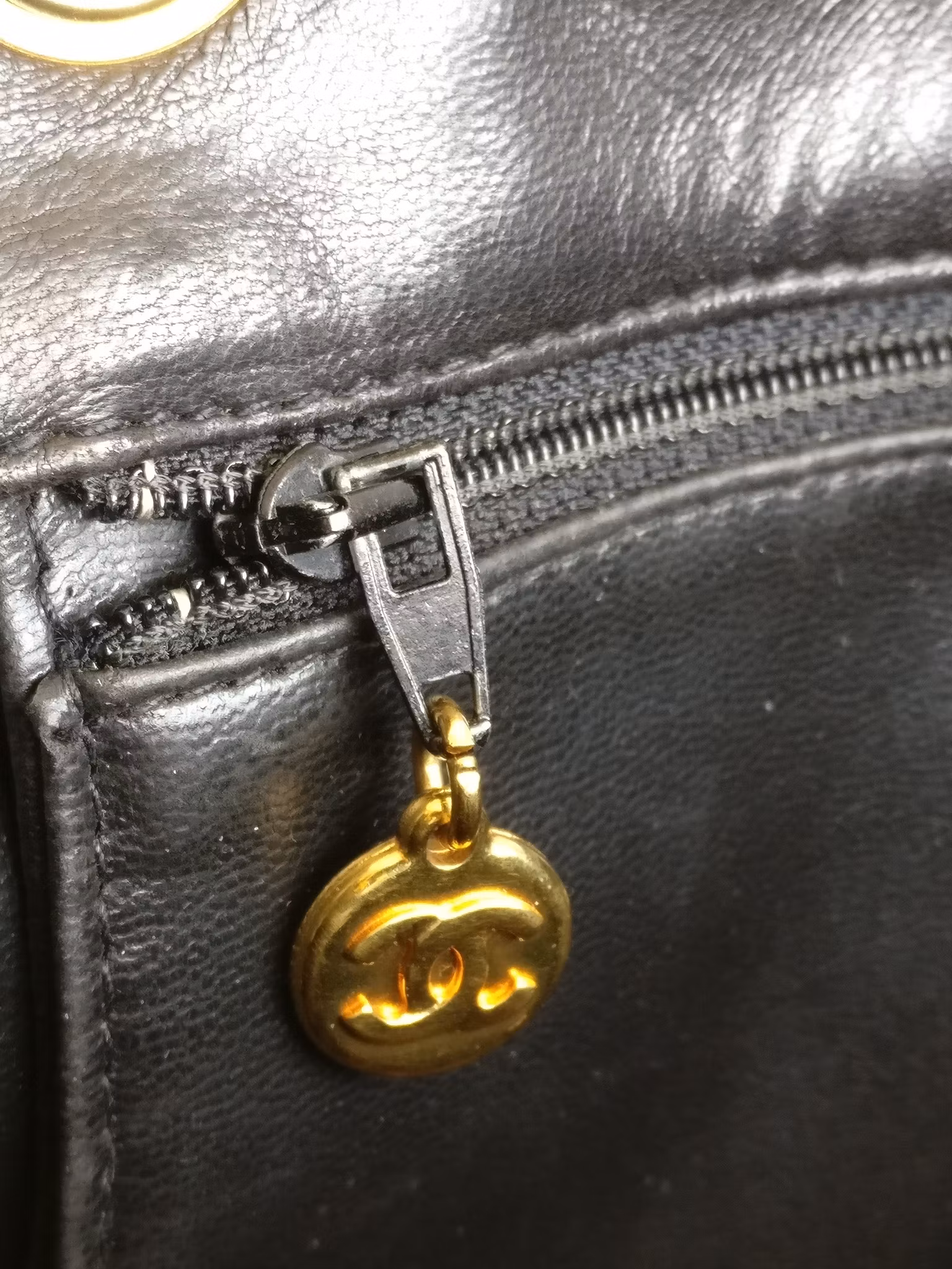 Chanel shopper quilted tote black lambskin
