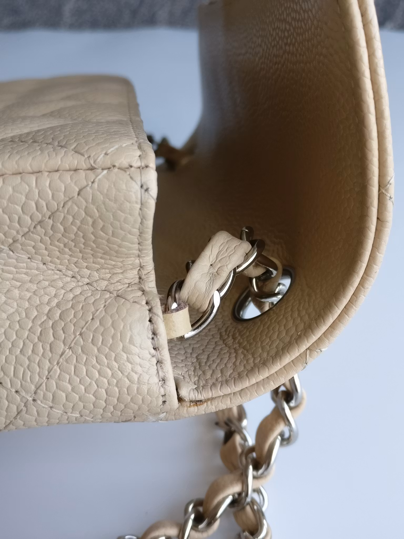 Chanel East West flap bag caviar