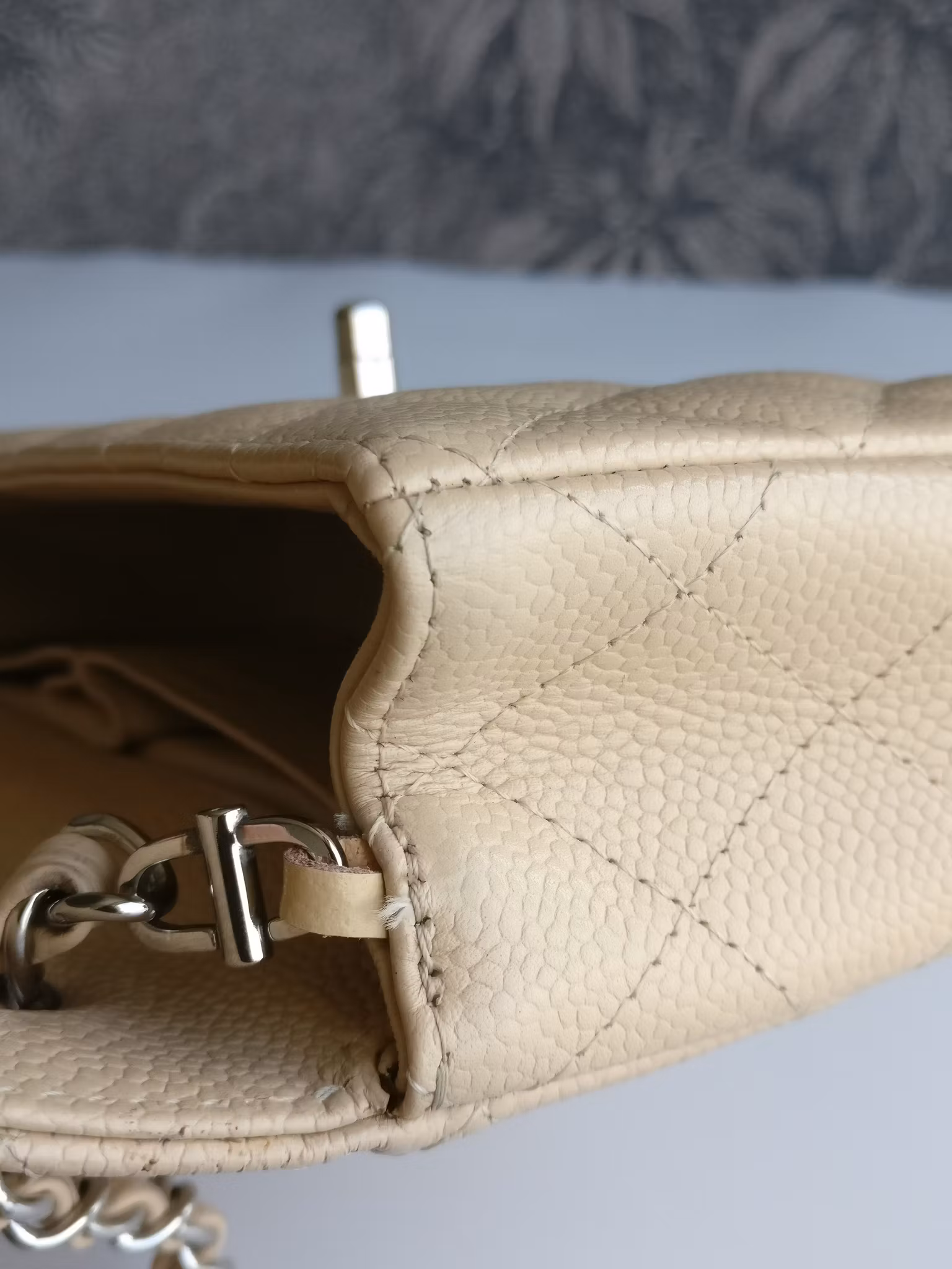 Chanel East West flap bag caviar