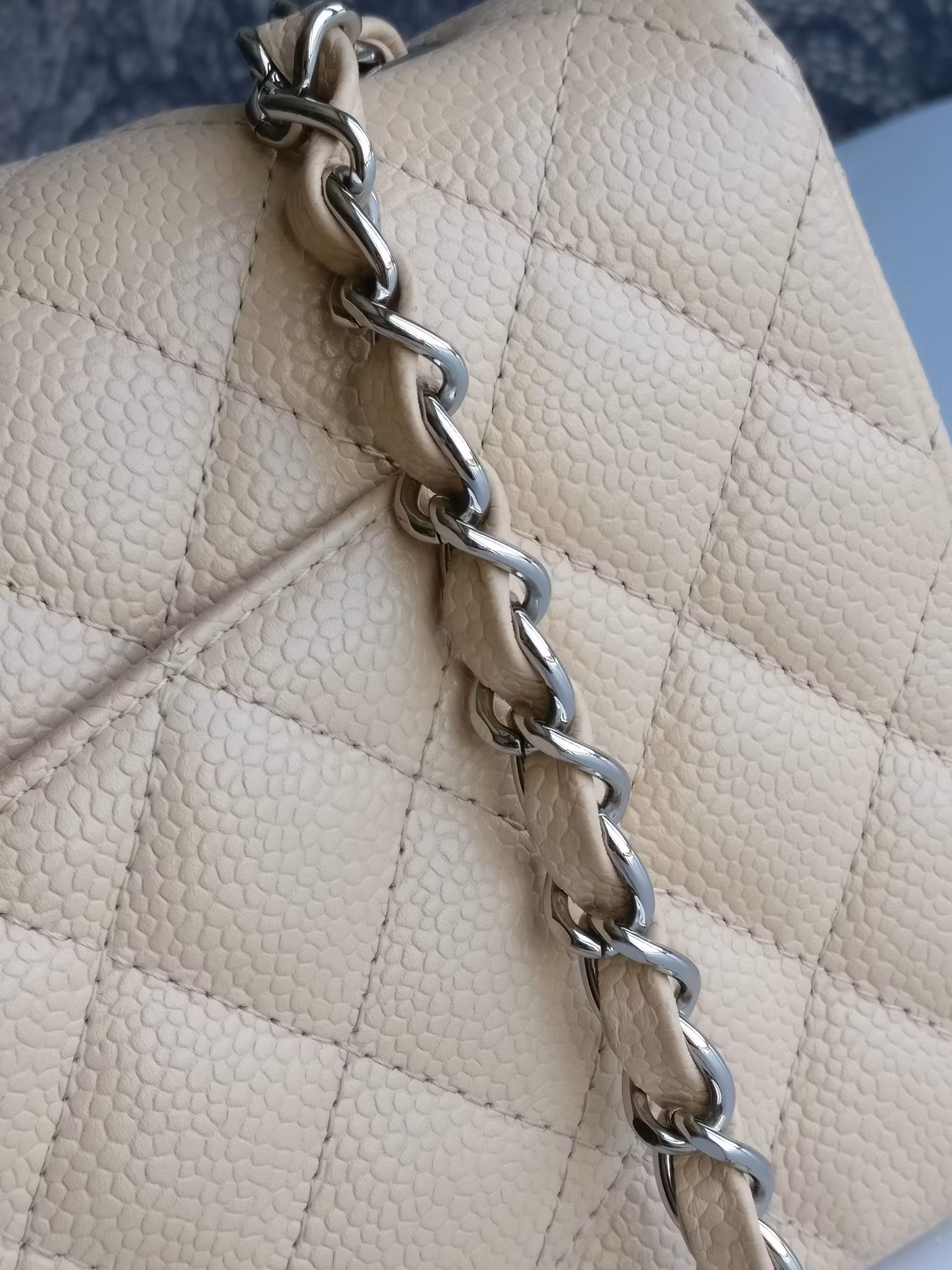 Chanel East West flap bag caviar