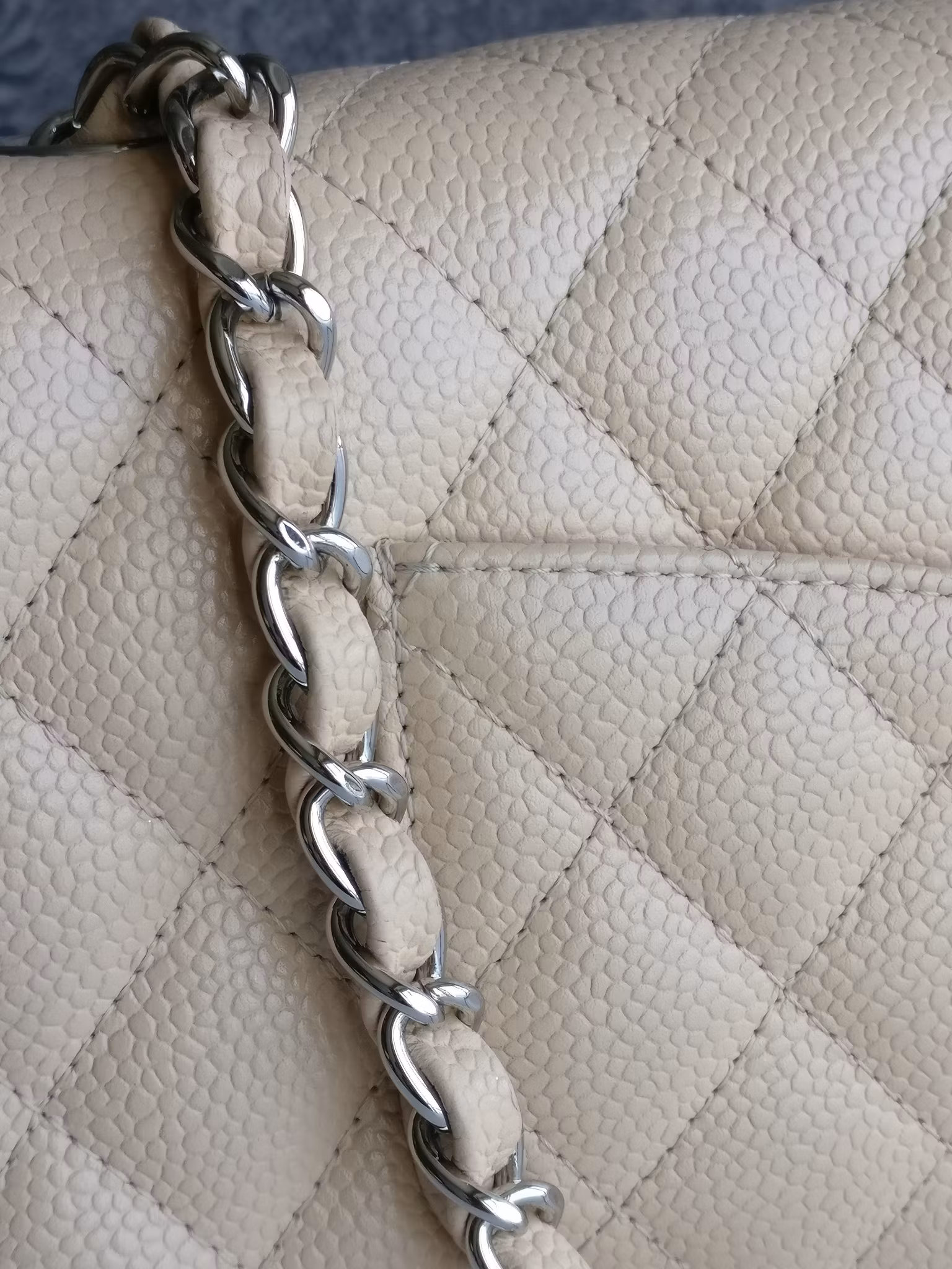 Chanel East West flap bag caviar