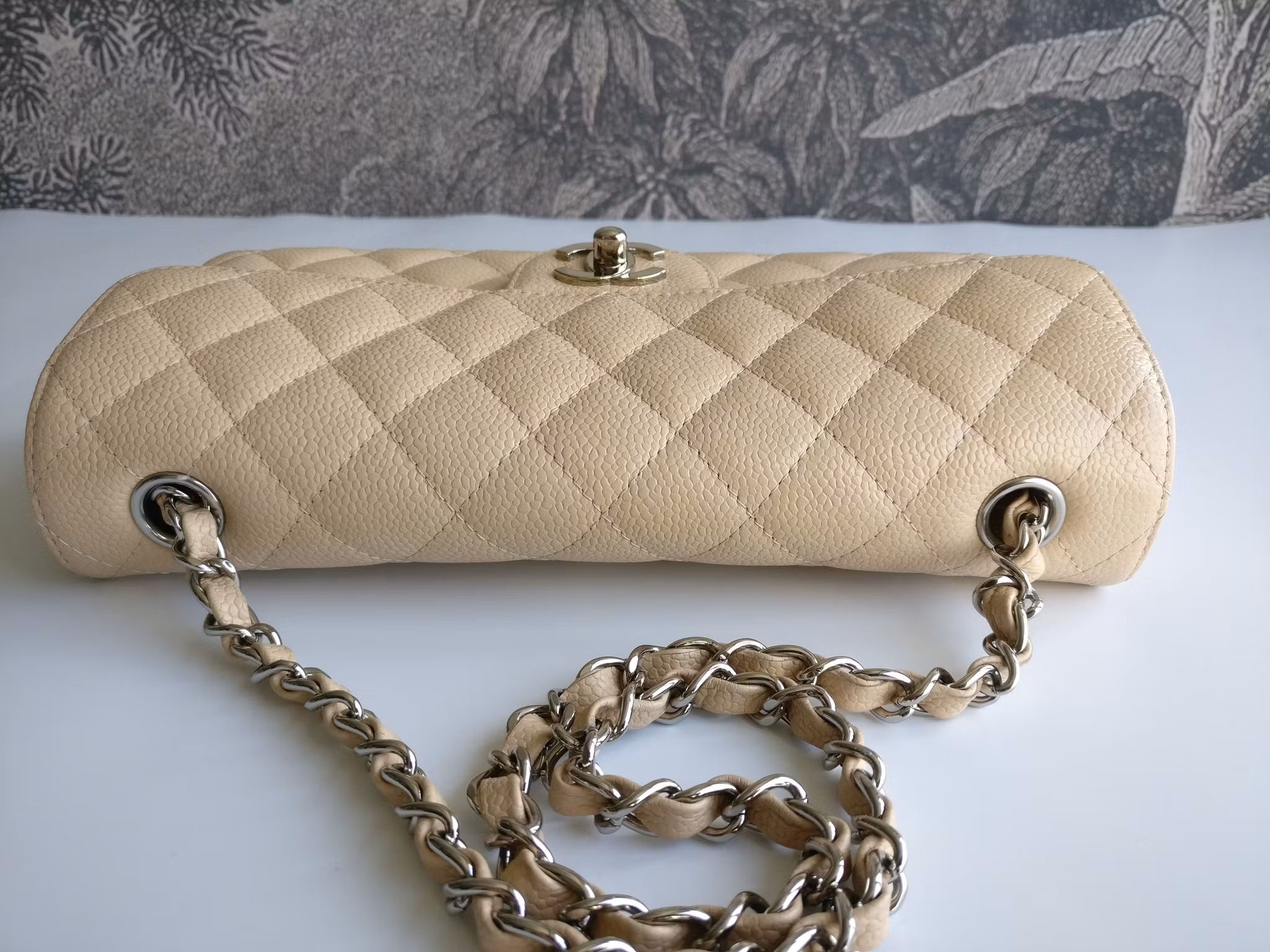 Chanel East West flap bag caviar