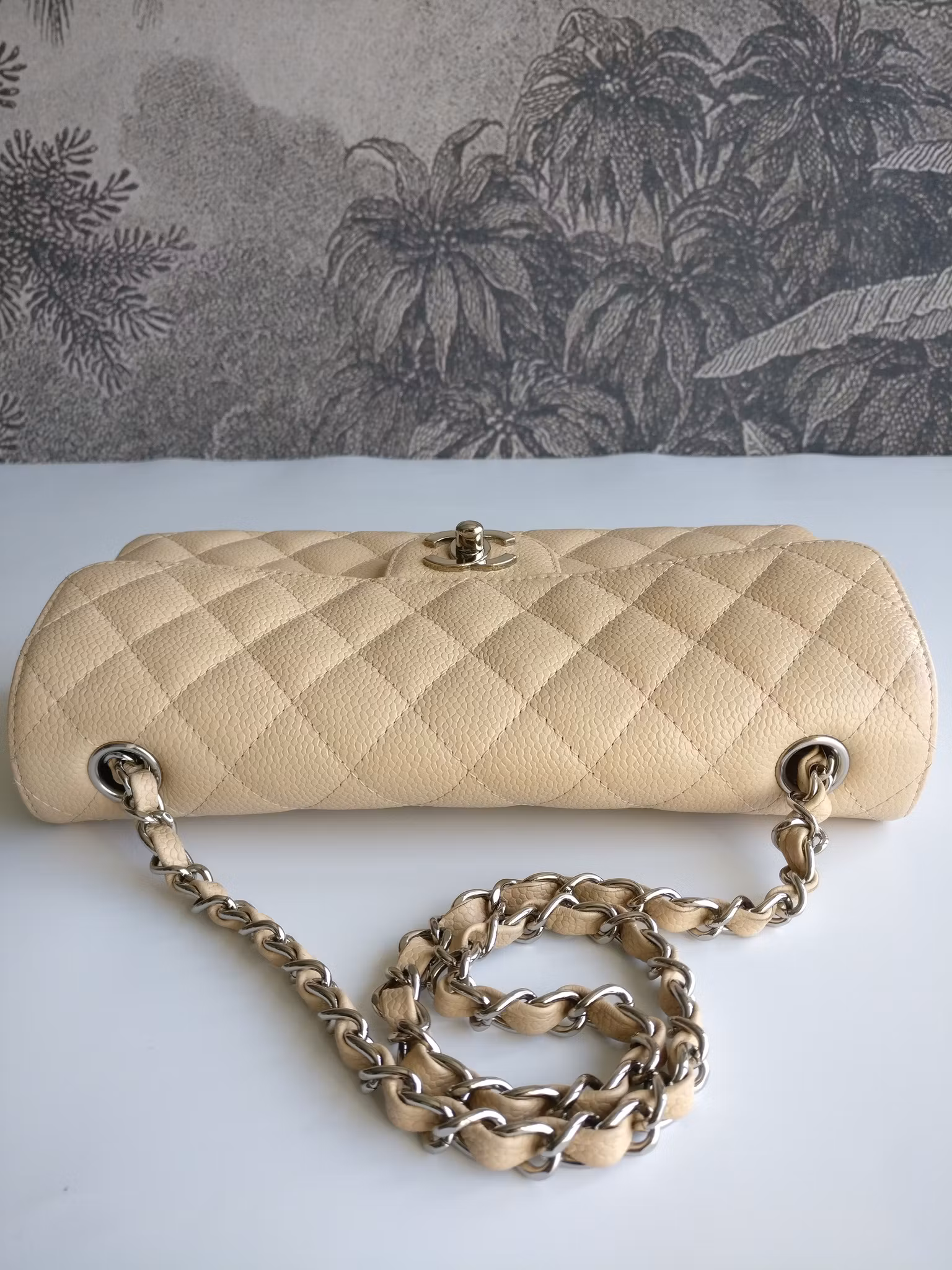 Chanel East West flap bag caviar