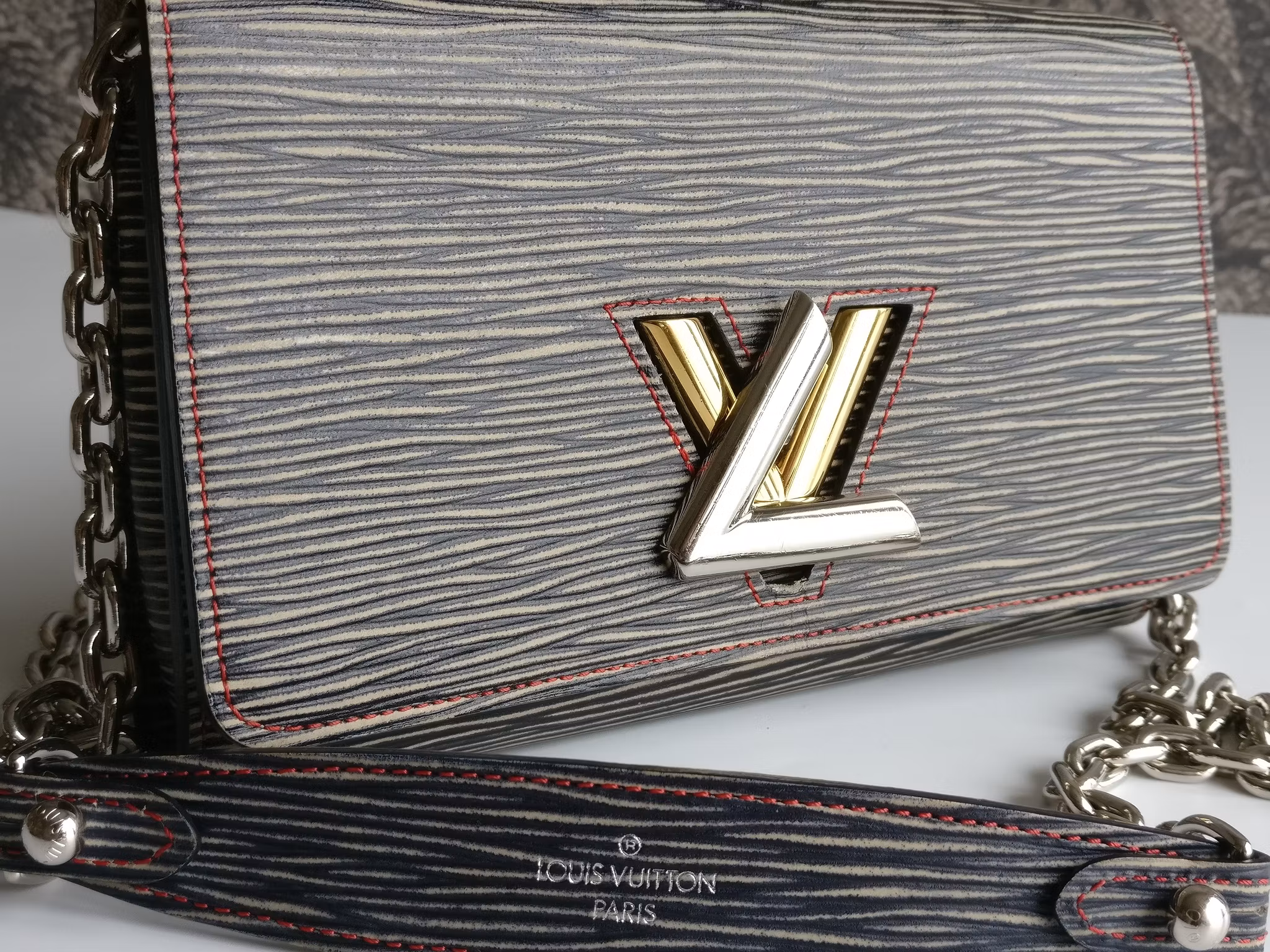 Louis Vuitton Epi Twist Denim Chain Wallet