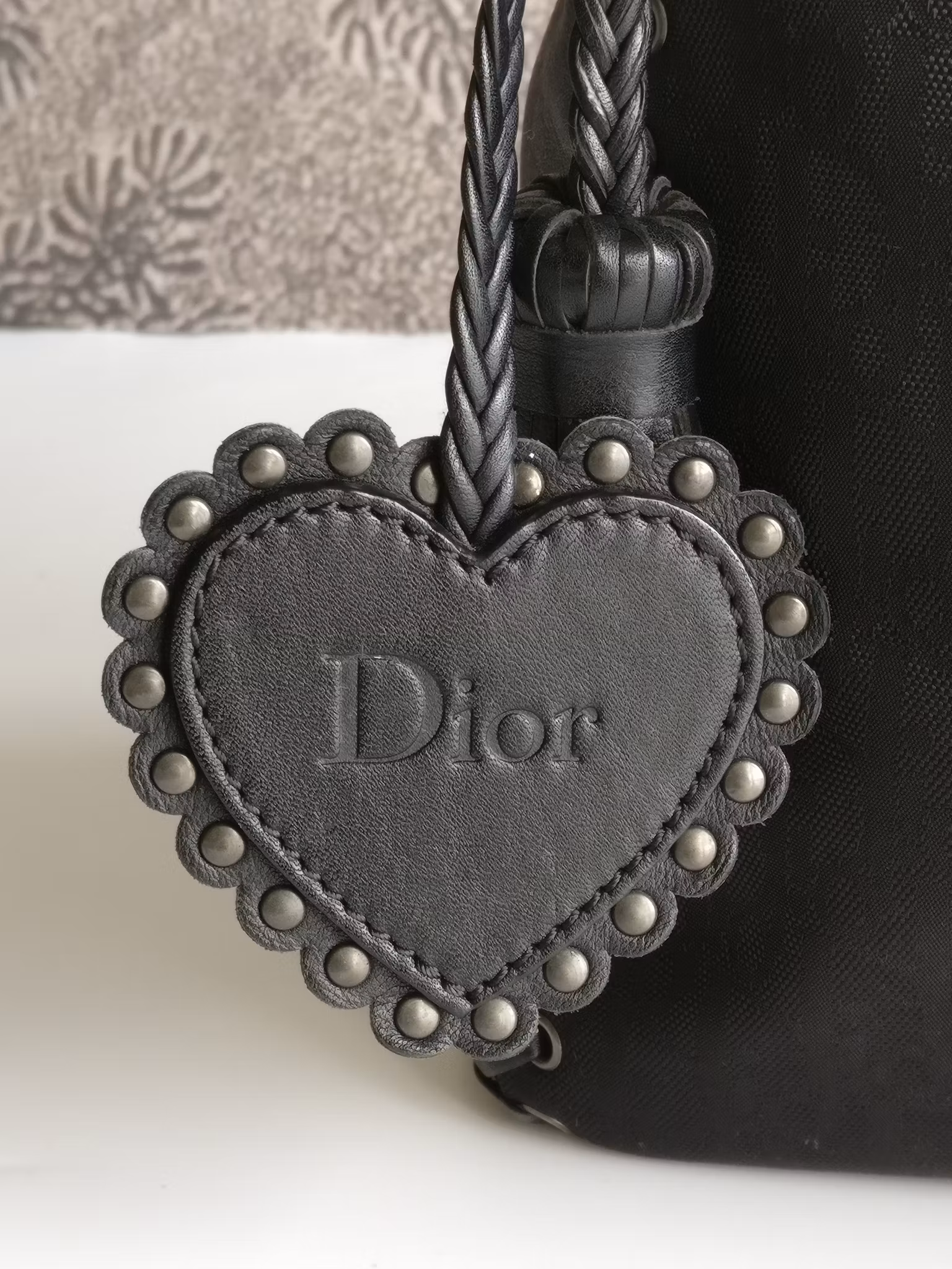 Dior Diorissimo Heart Charm nylon Ethnic Hobo