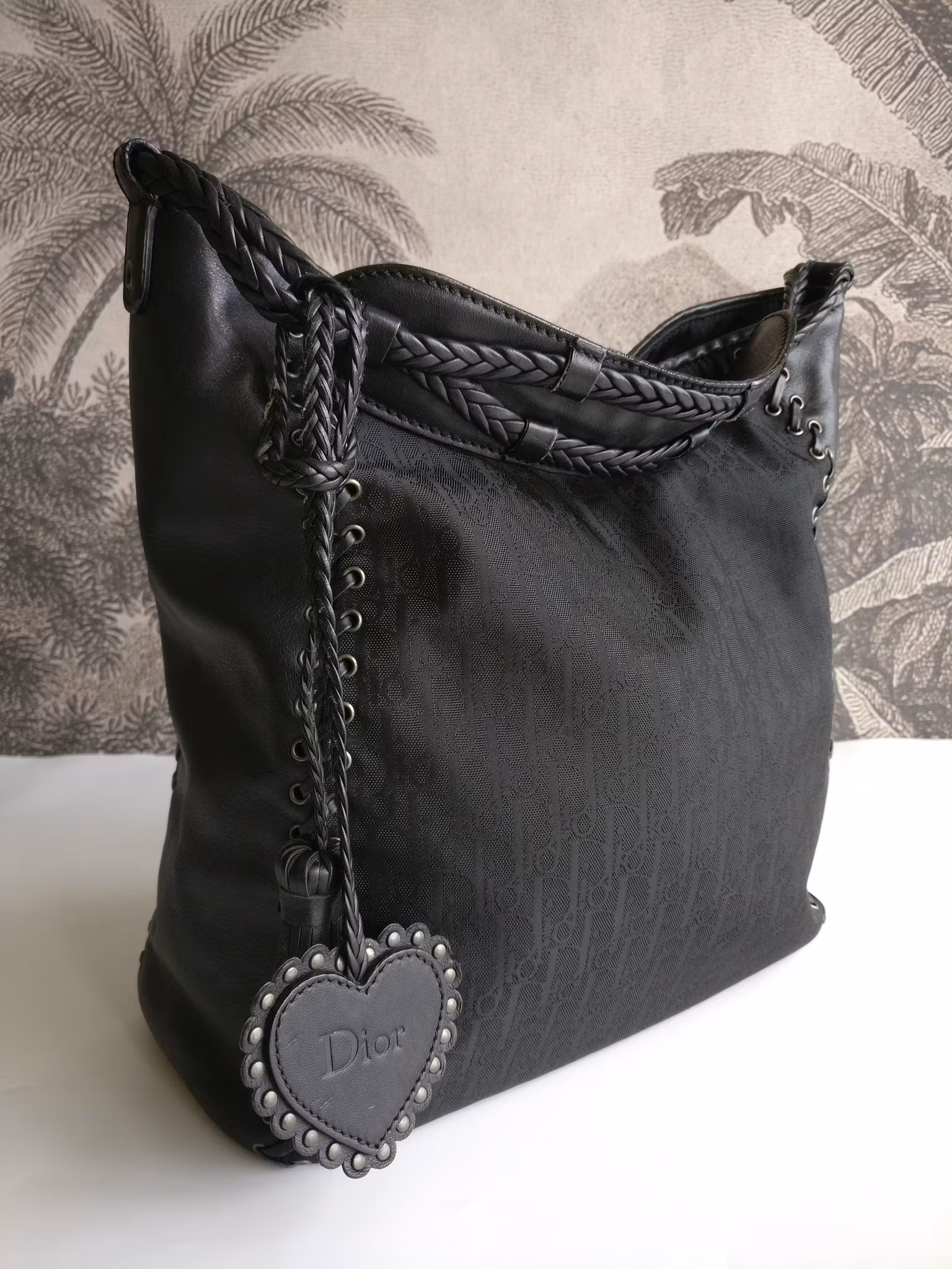 Dior Diorissimo Heart Charm nylon Ethnic Hobo