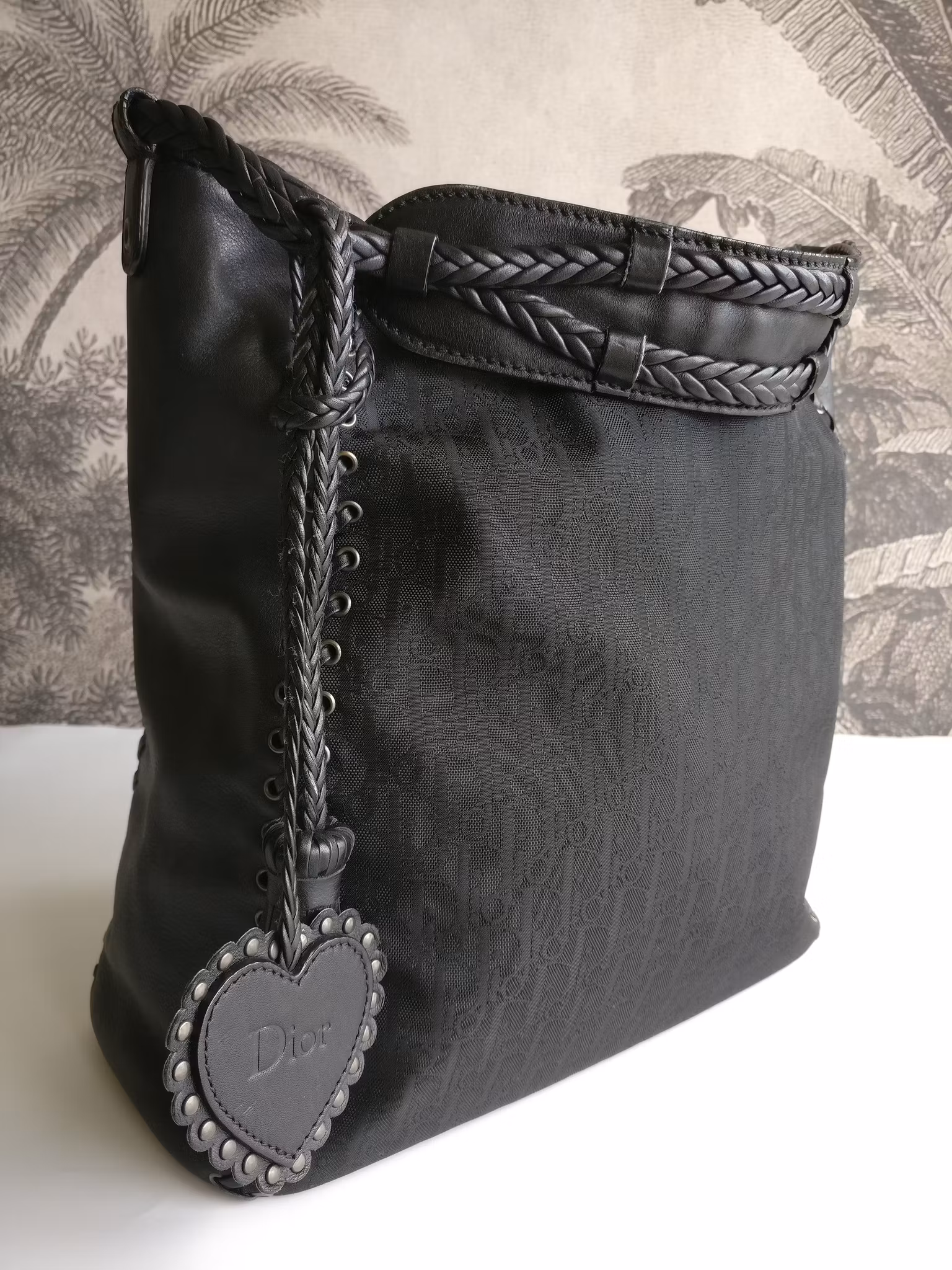 Dior Diorissimo Heart Charm nylon Ethnic Hobo