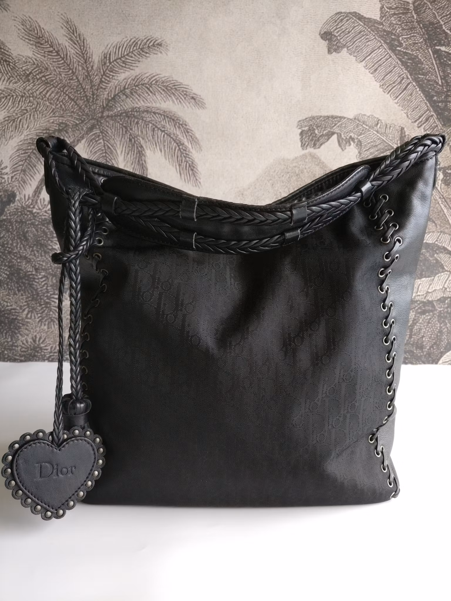 Dior Diorissimo Heart Charm nylon Ethnic Hobo