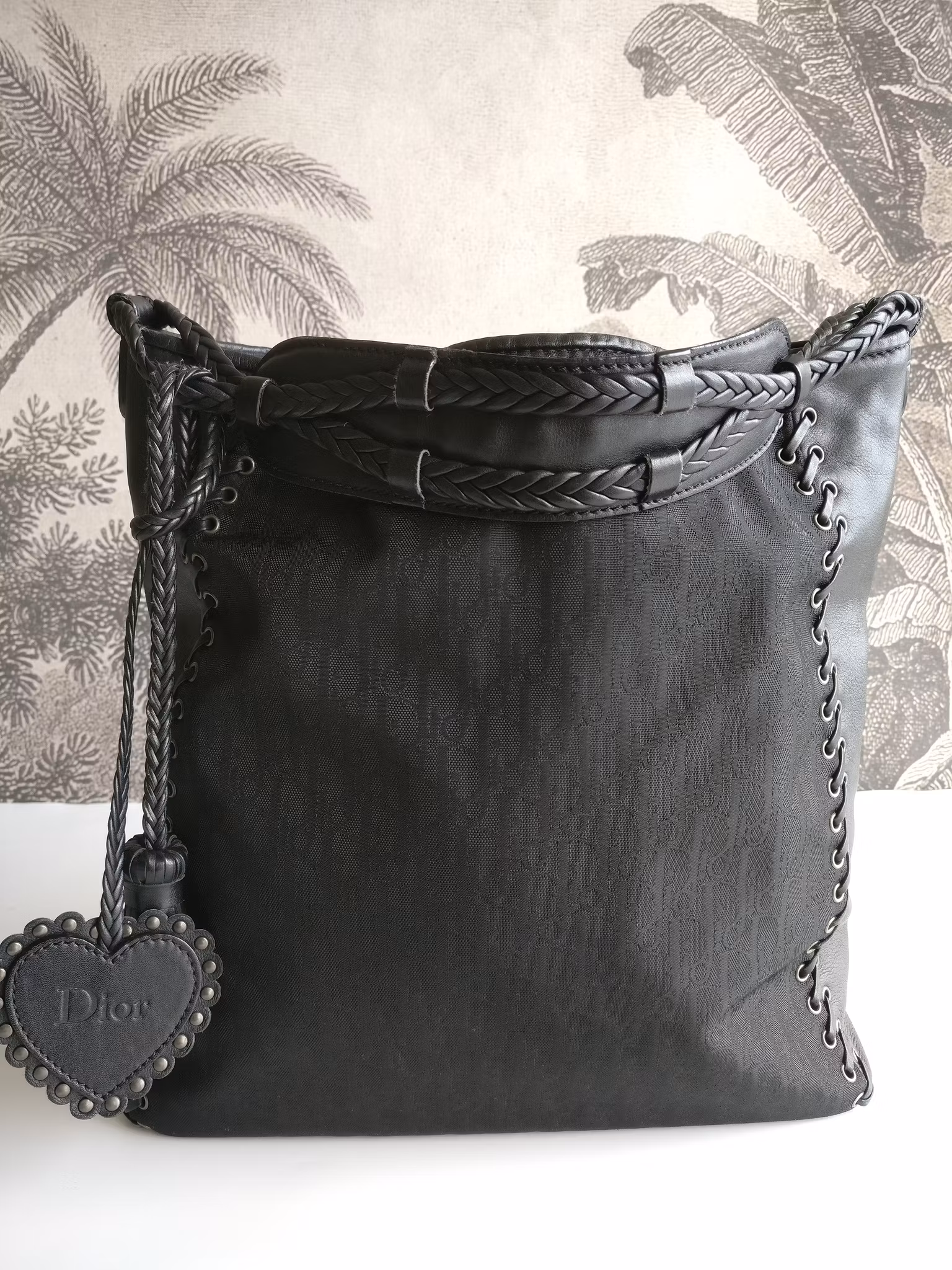 Dior Diorissimo Heart Charm nylon Ethnic Hobo