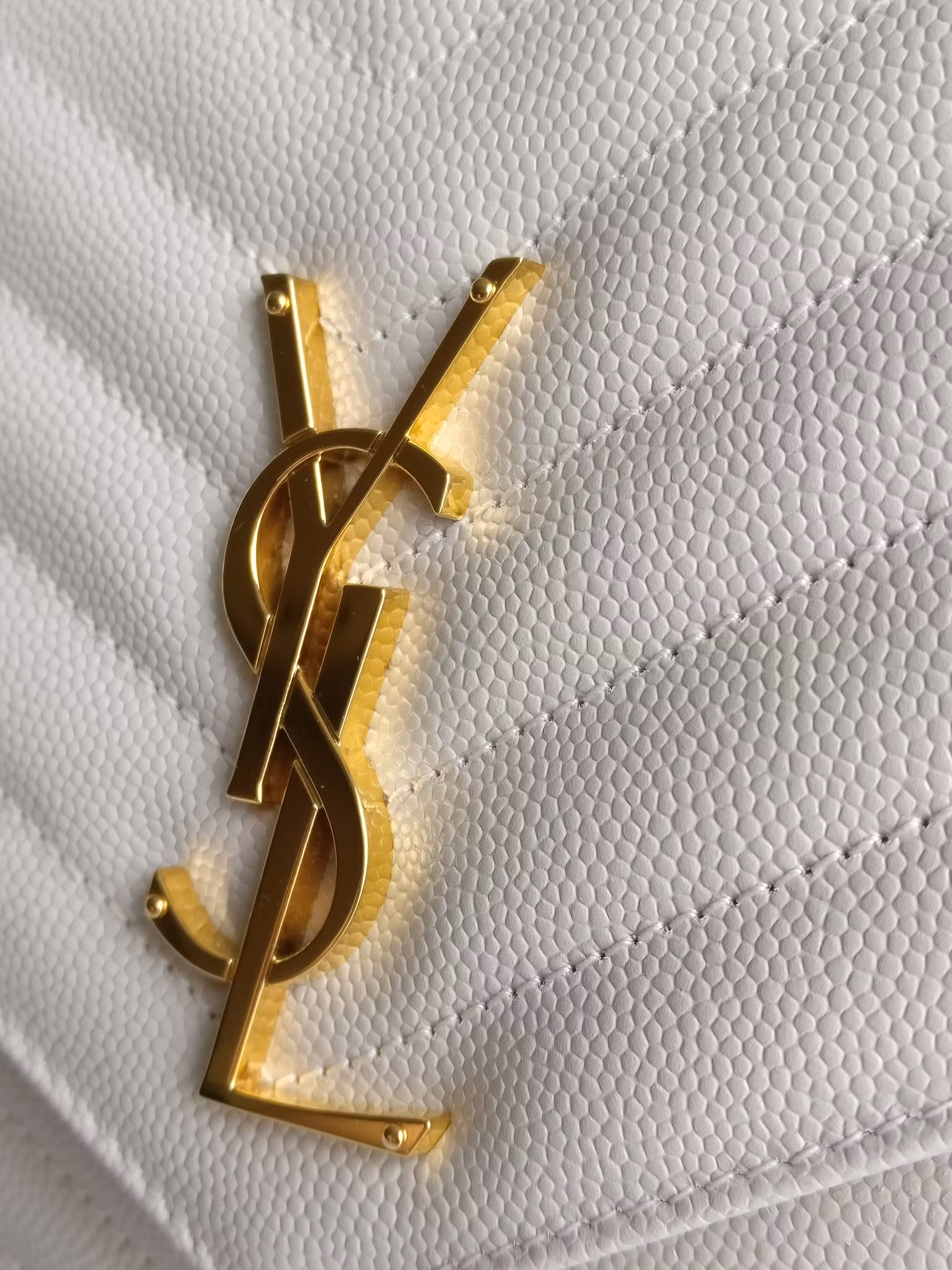 Saint Laurent Chain Wallet Crema Soft