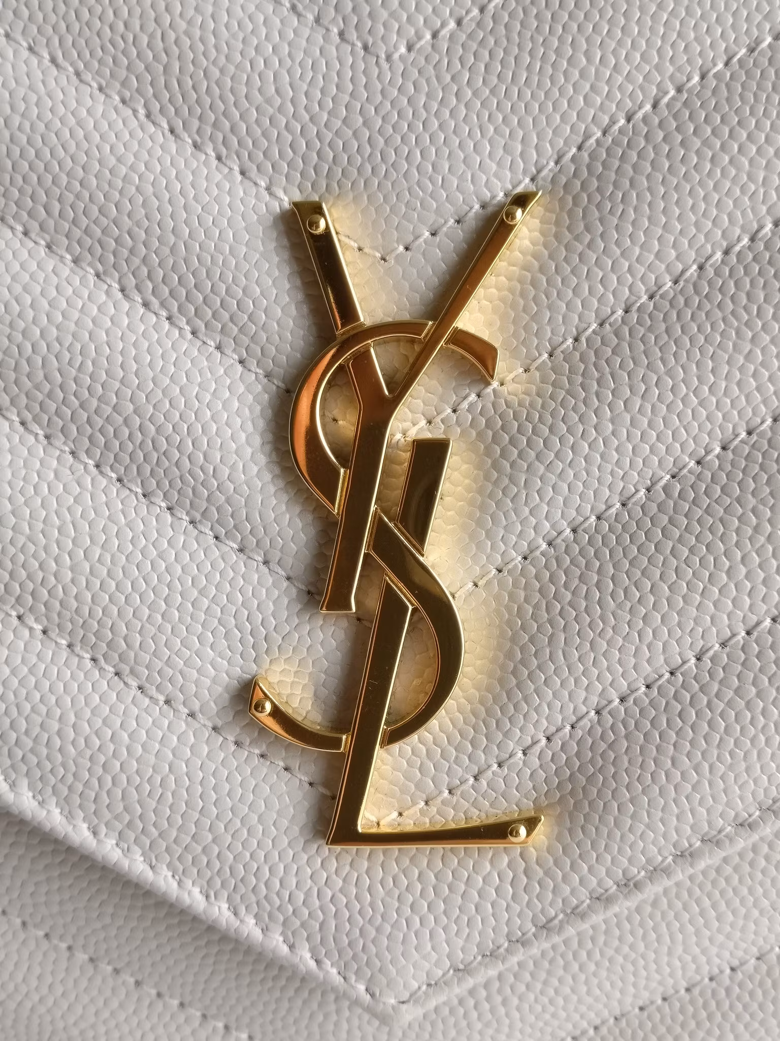 Saint Laurent Chain Wallet Crema Soft
