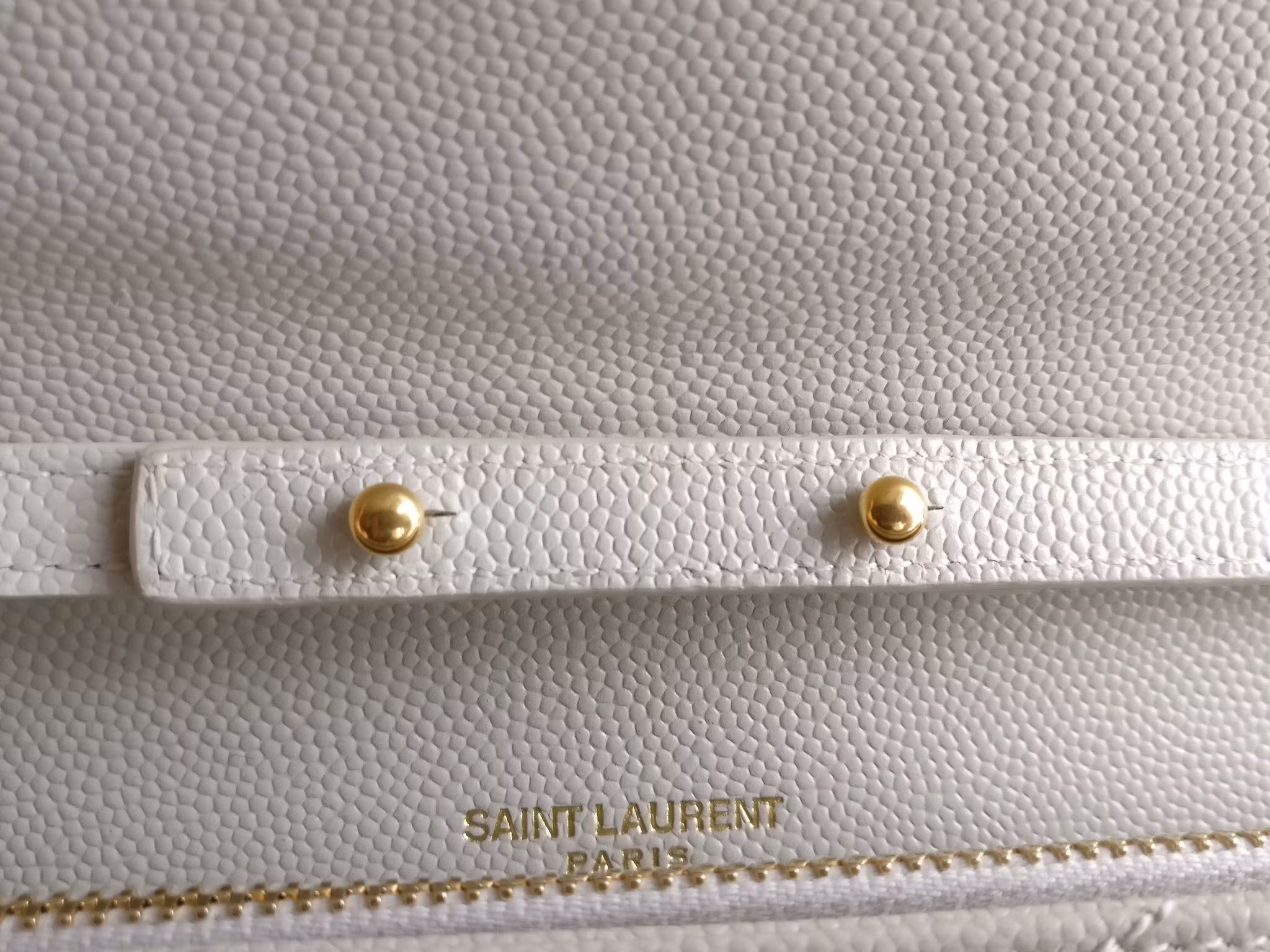 Saint Laurent Chain Wallet Crema Soft