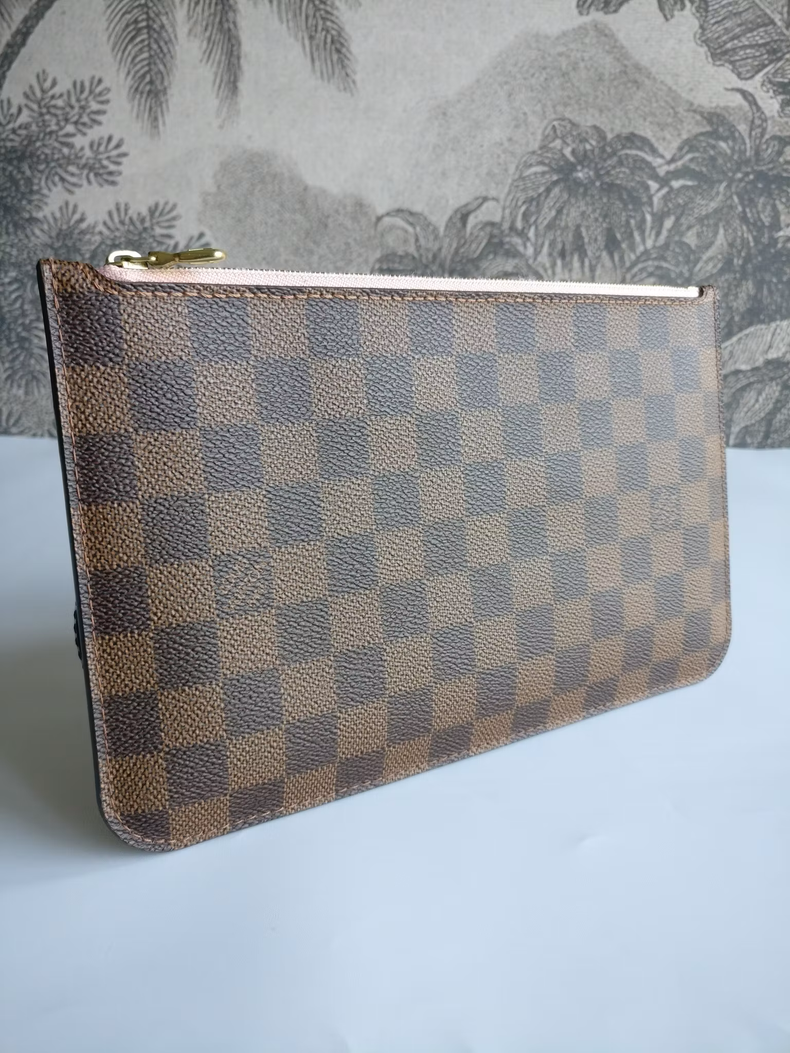 Louis Vuitton Neverfull MM Pouch damier ebene rose ballerine