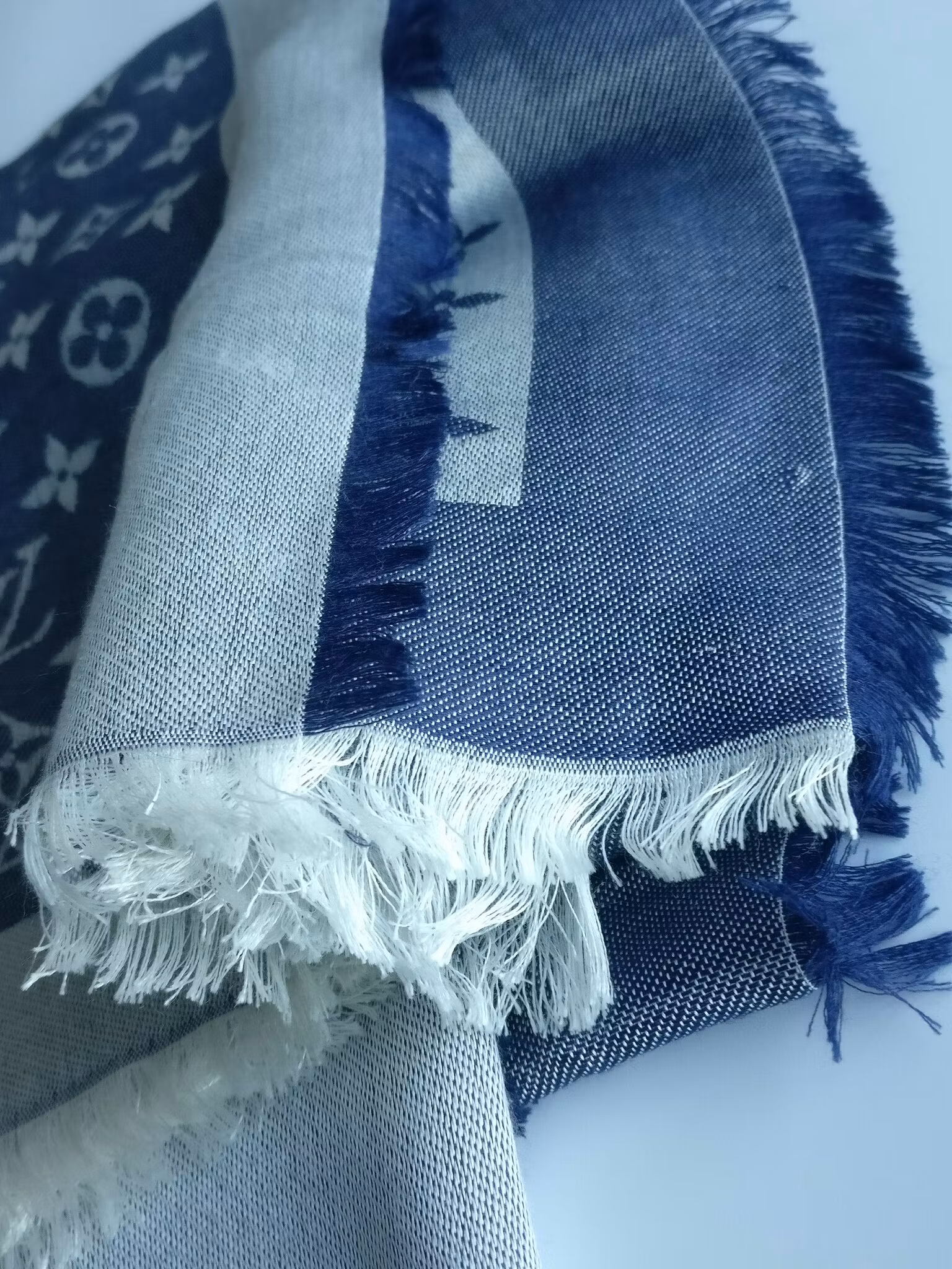 Louis Vuitton Blue Denim Monogram Shawl