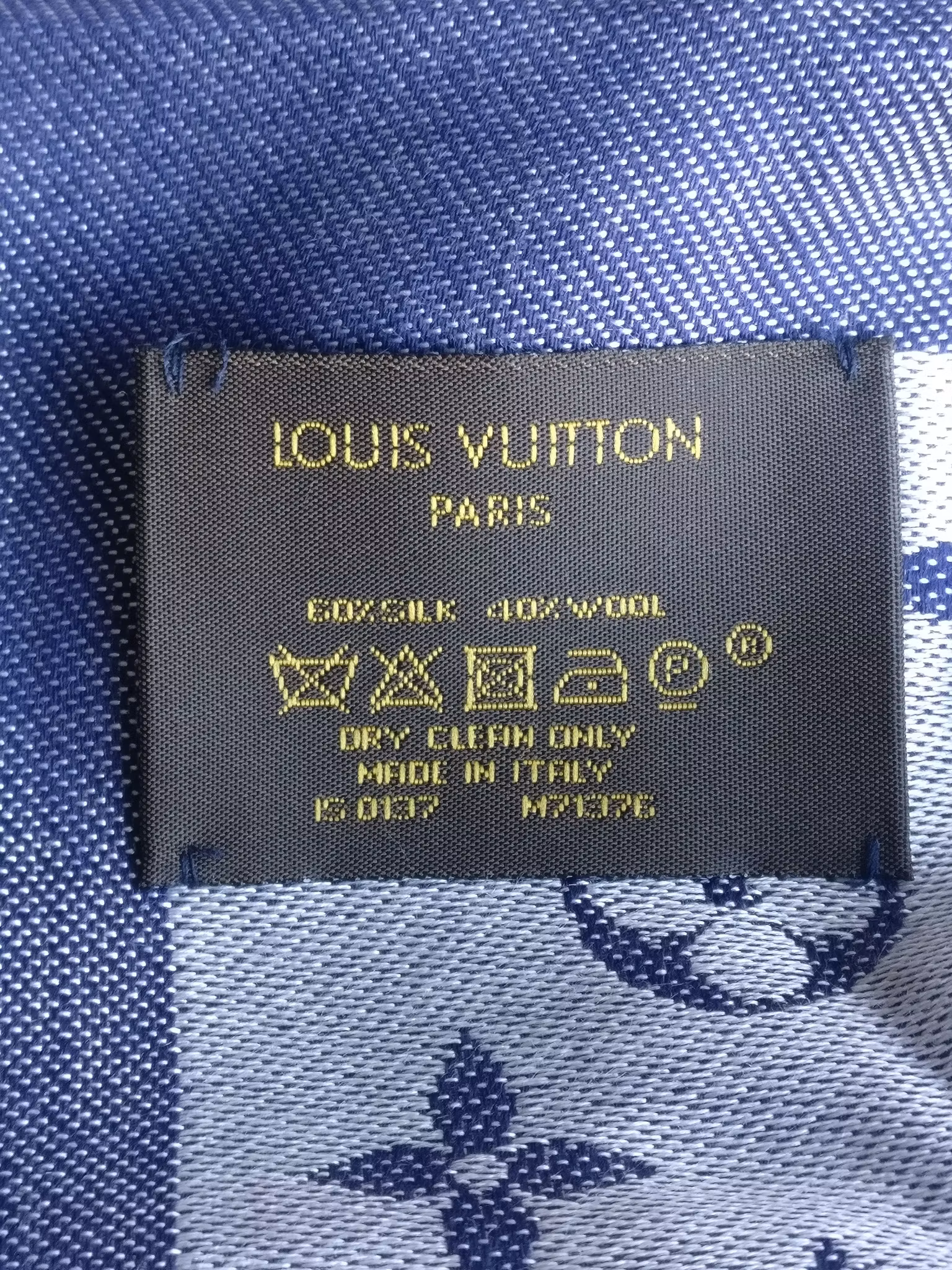 Louis Vuitton Blue Denim Monogram Shawl
