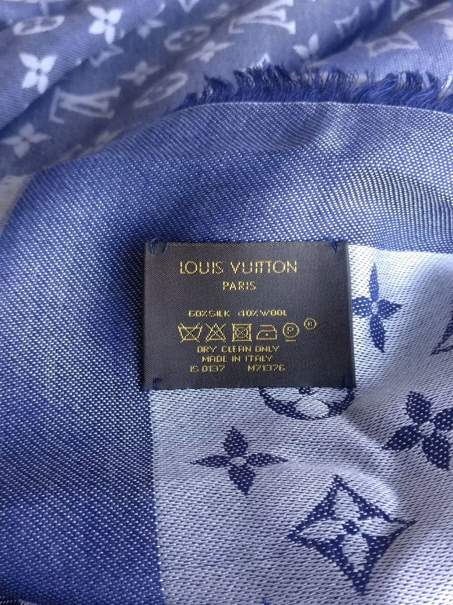 Louis Vuitton Blue Denim Monogram Shawl