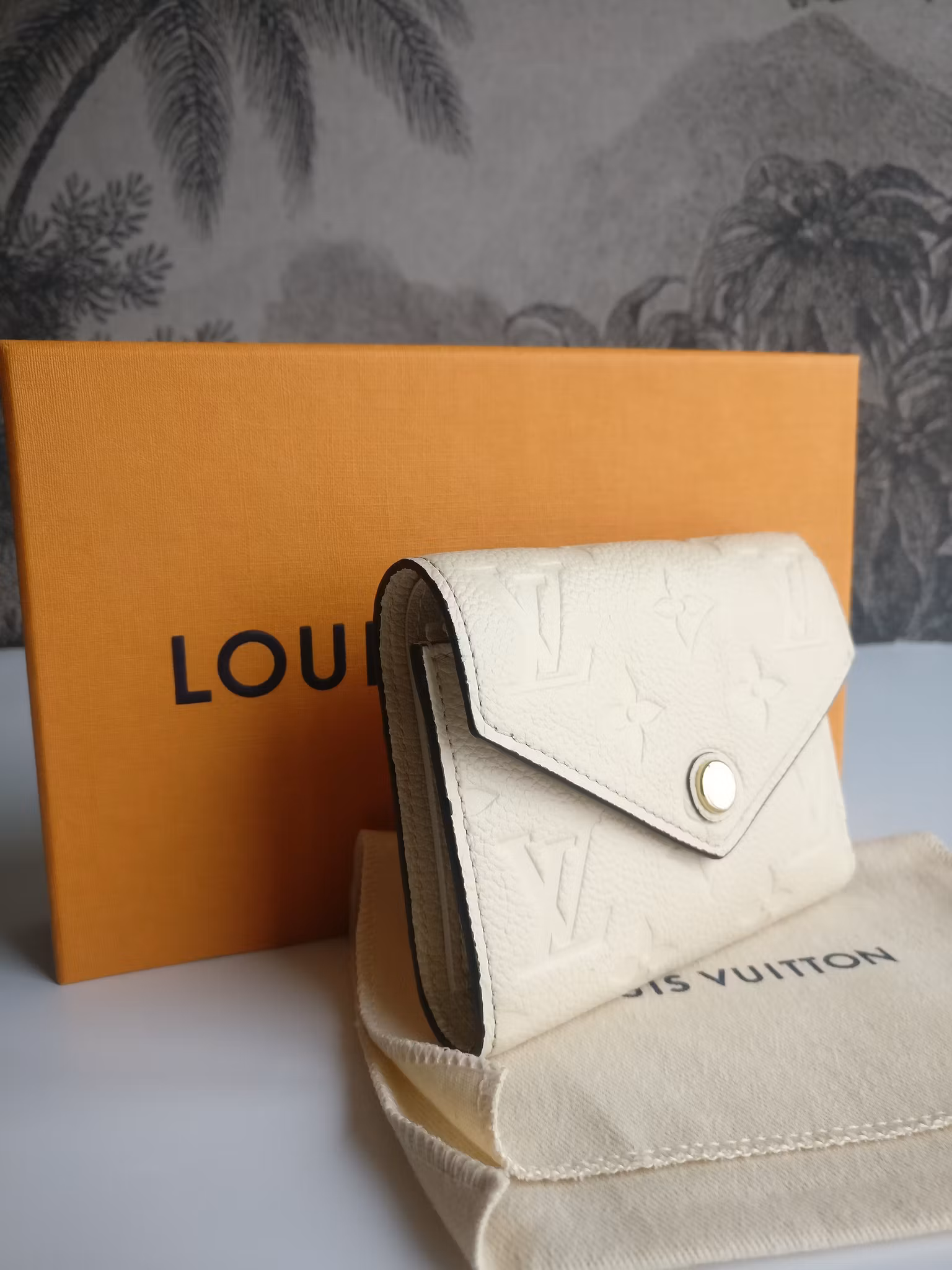 Louis Vuitton Victorine Wallet Empreinte Creme