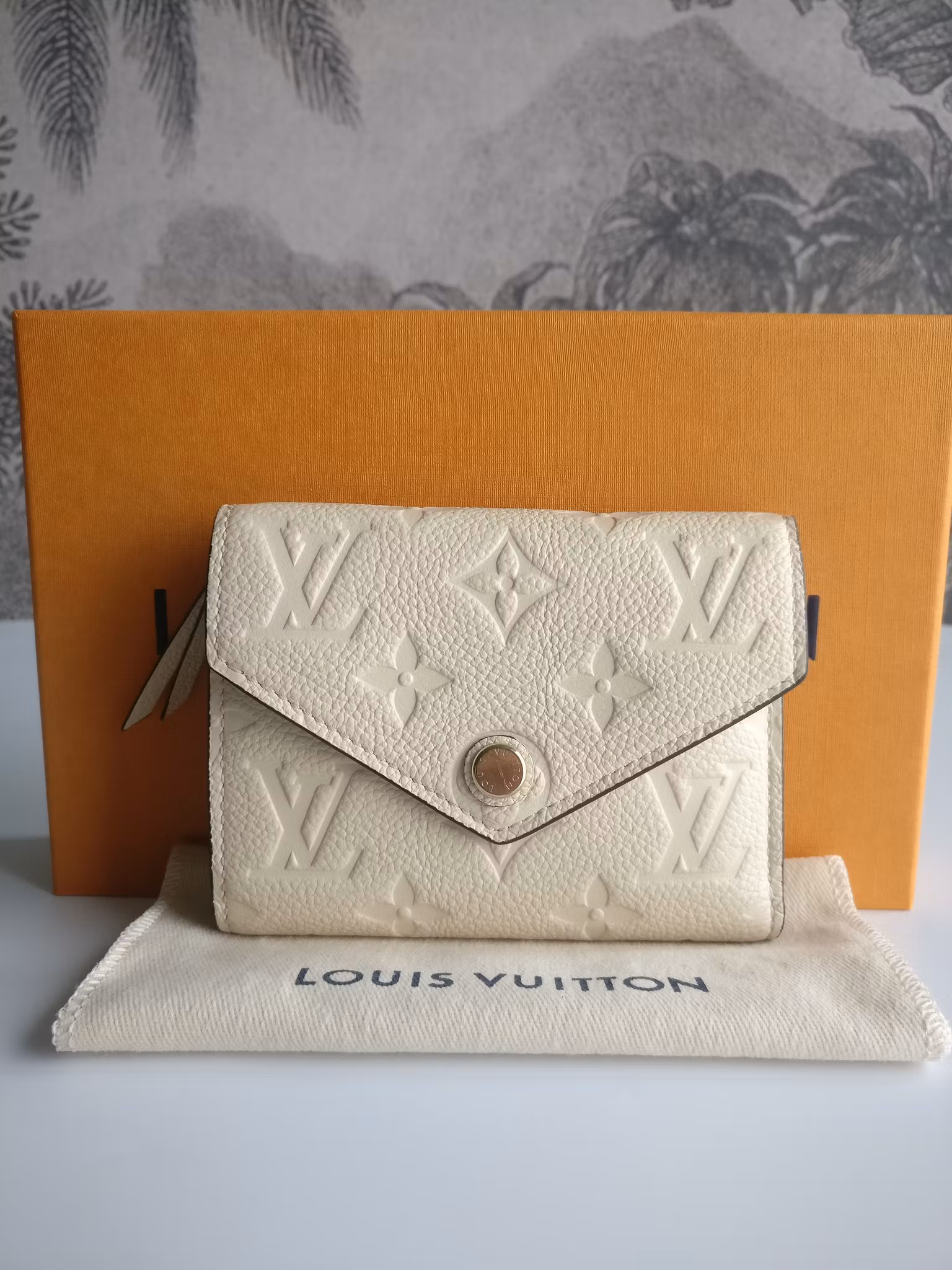 Louis Vuitton Victorine Wallet Empreinte Creme