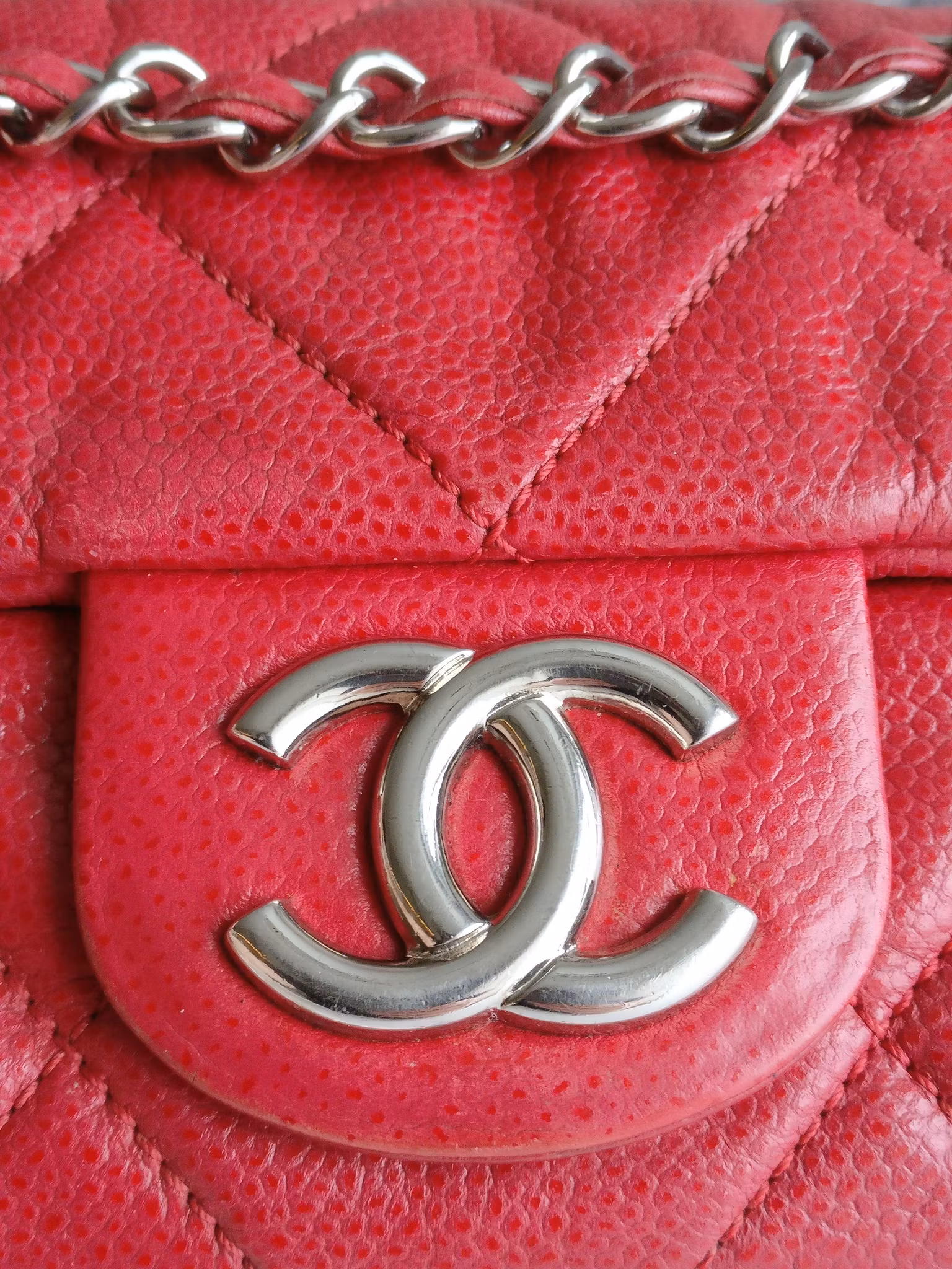 Chanel Quilted Caviar Nature Flap