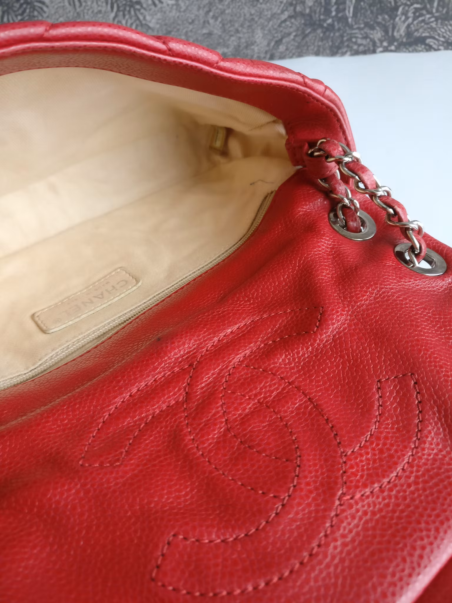 Chanel Quilted Caviar Nature Flap