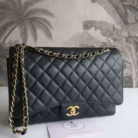Chanel Maxi Double Flap black caviar
