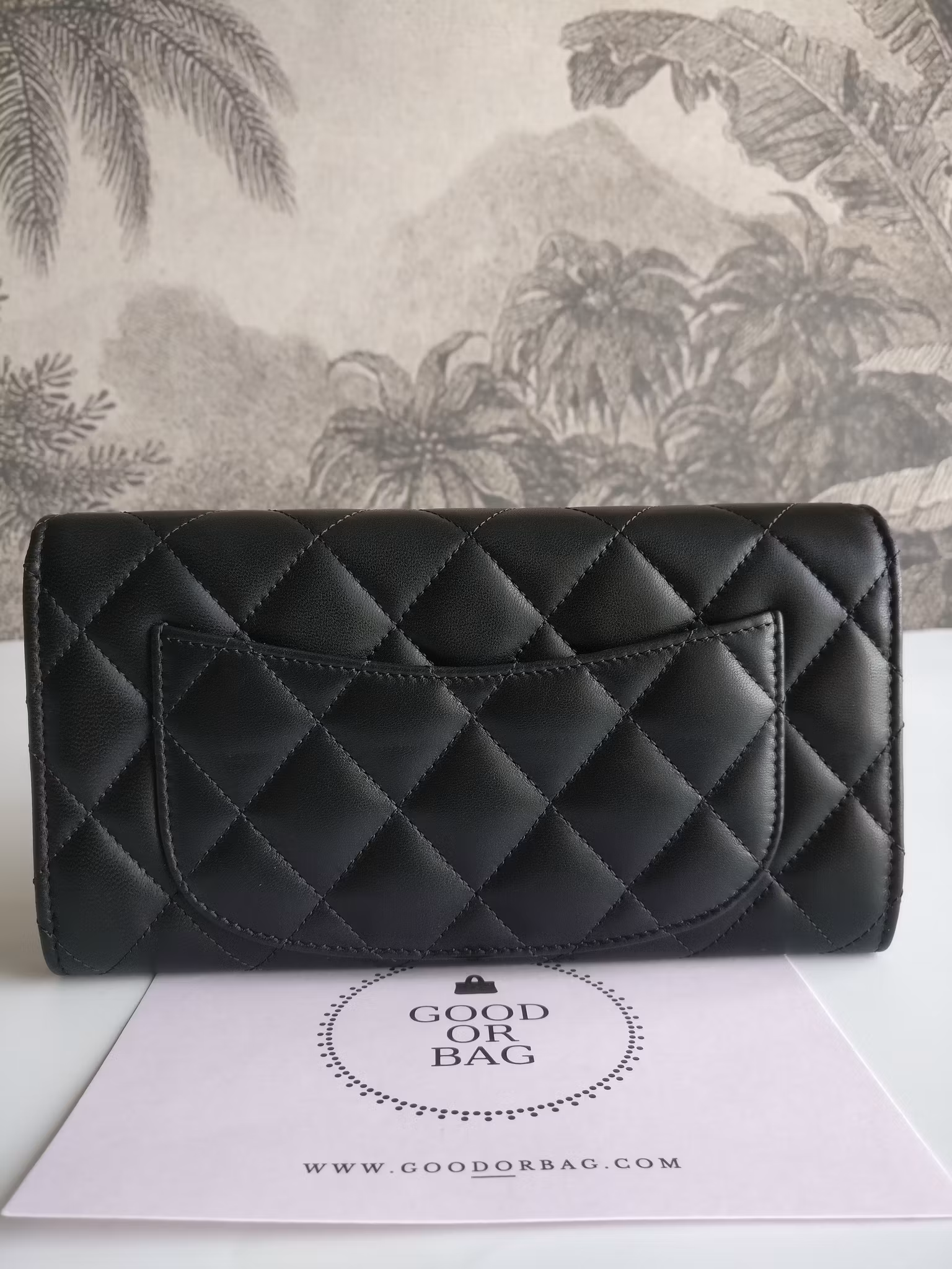Chanel classic wallet black lambskin SHW