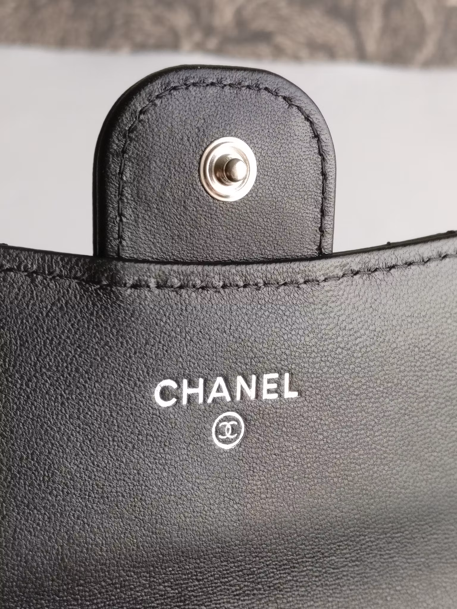 Chanel classic wallet black lambskin SHW