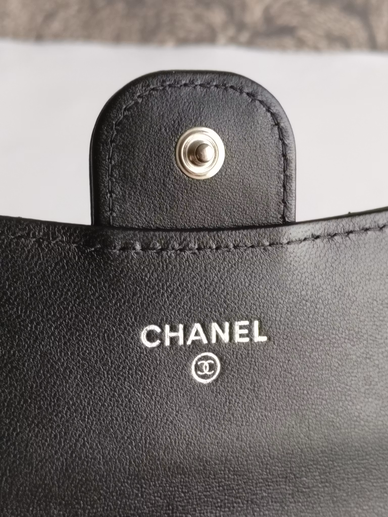 Chanel classic wallet black lambskin SHW