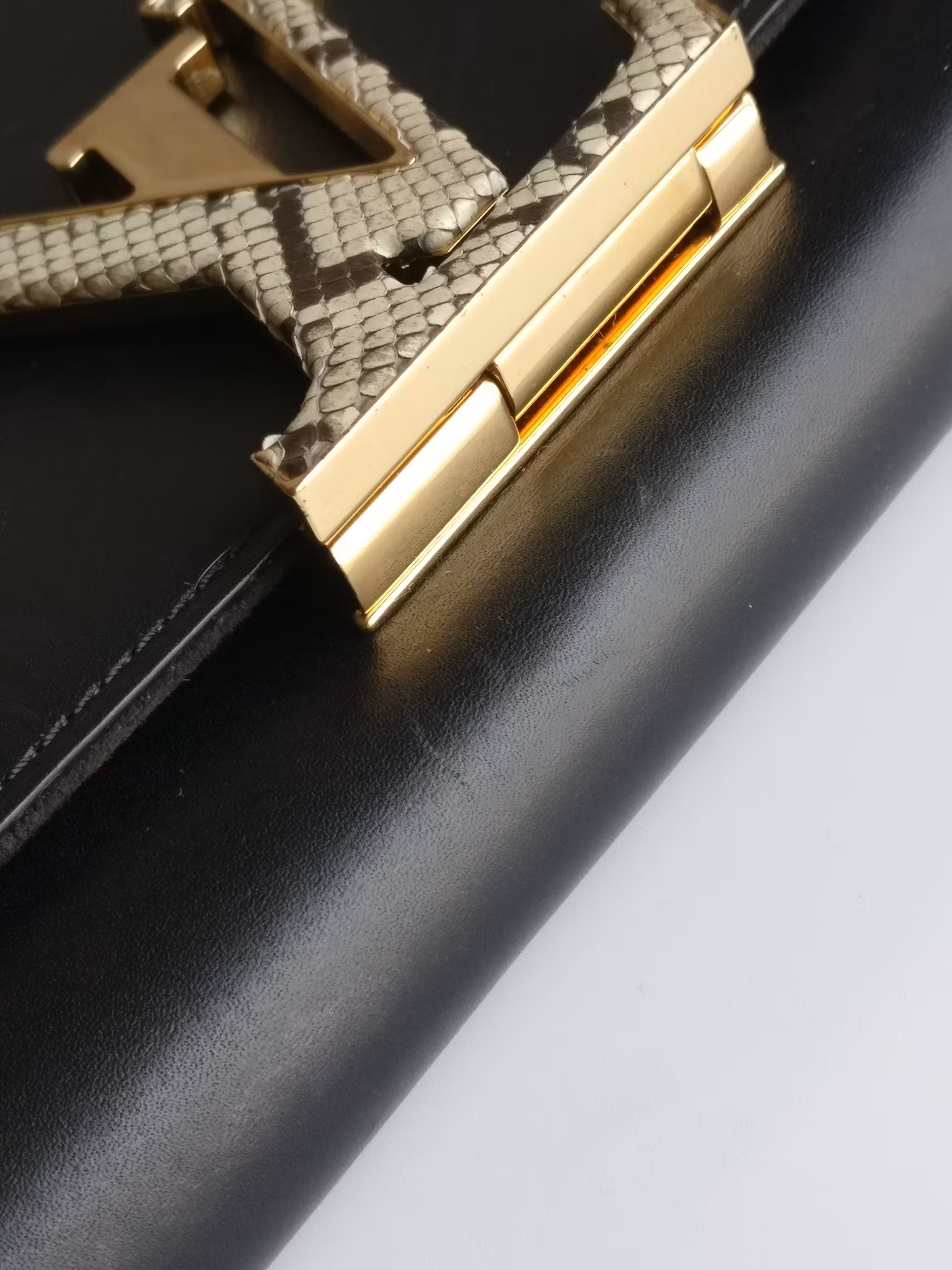 Louis Vuitton Pochette Louise GM Chain Bag Python Clasp