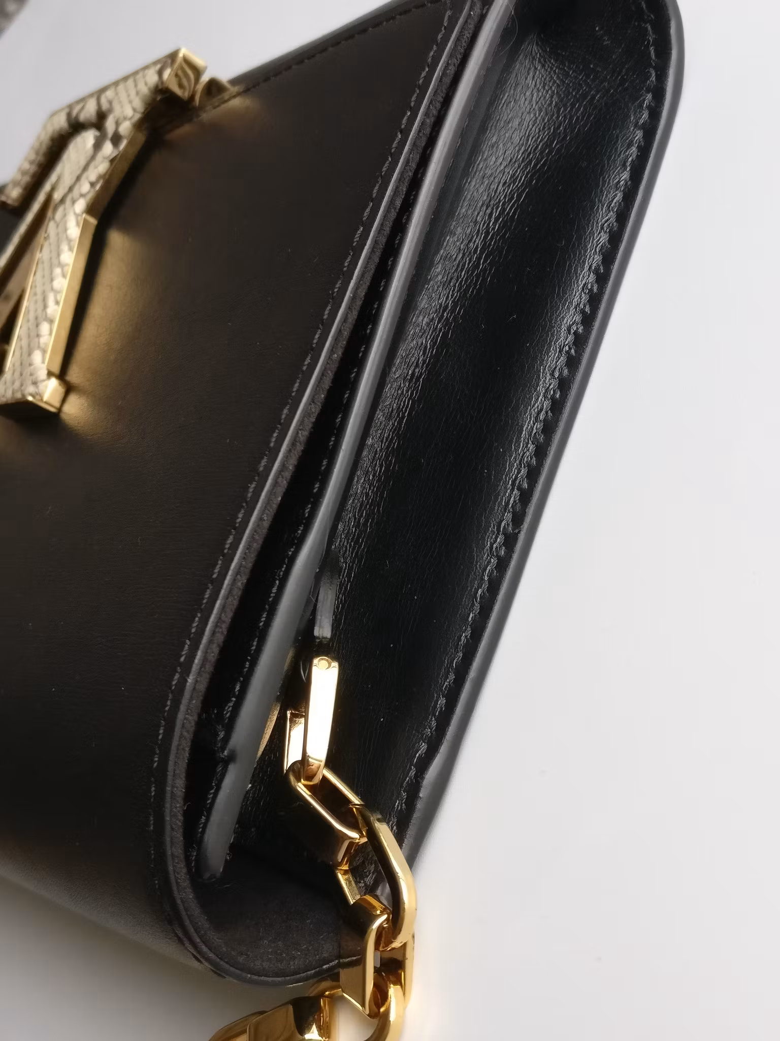 Louis Vuitton Pochette Louise GM Chain Bag Python Clasp