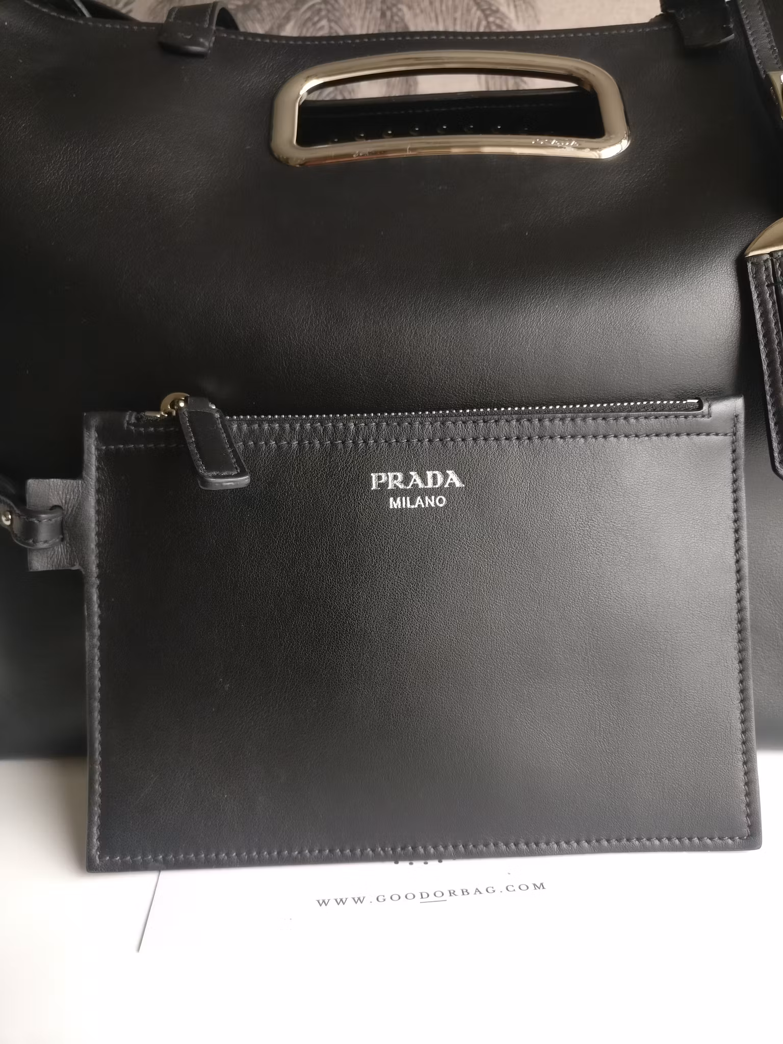 Prada 2Way Cut-out Handle Tote