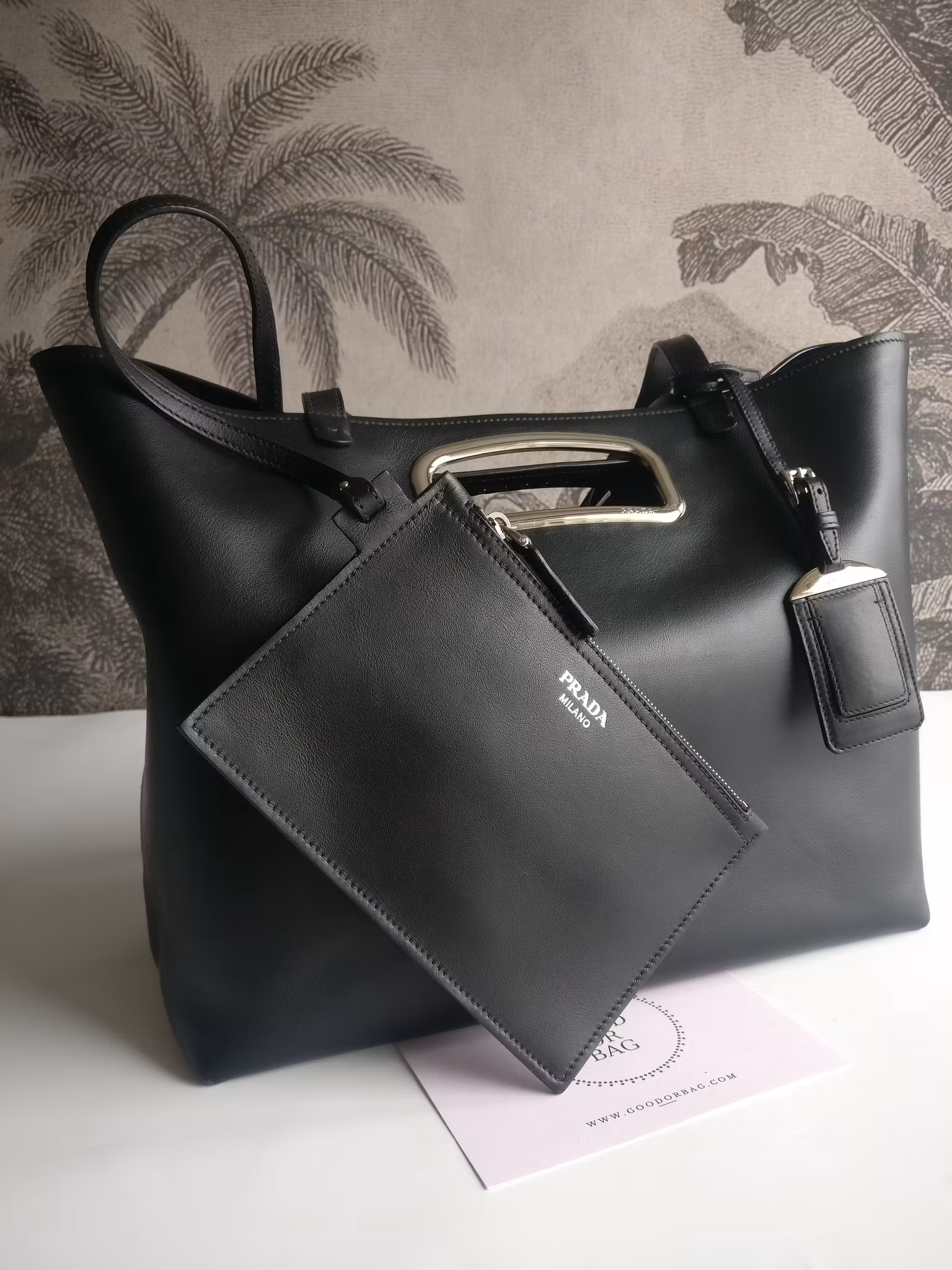 Prada 2Way Cut-out Handle Tote