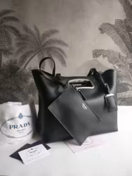 Prada 2Way Cut-out Handle Tote