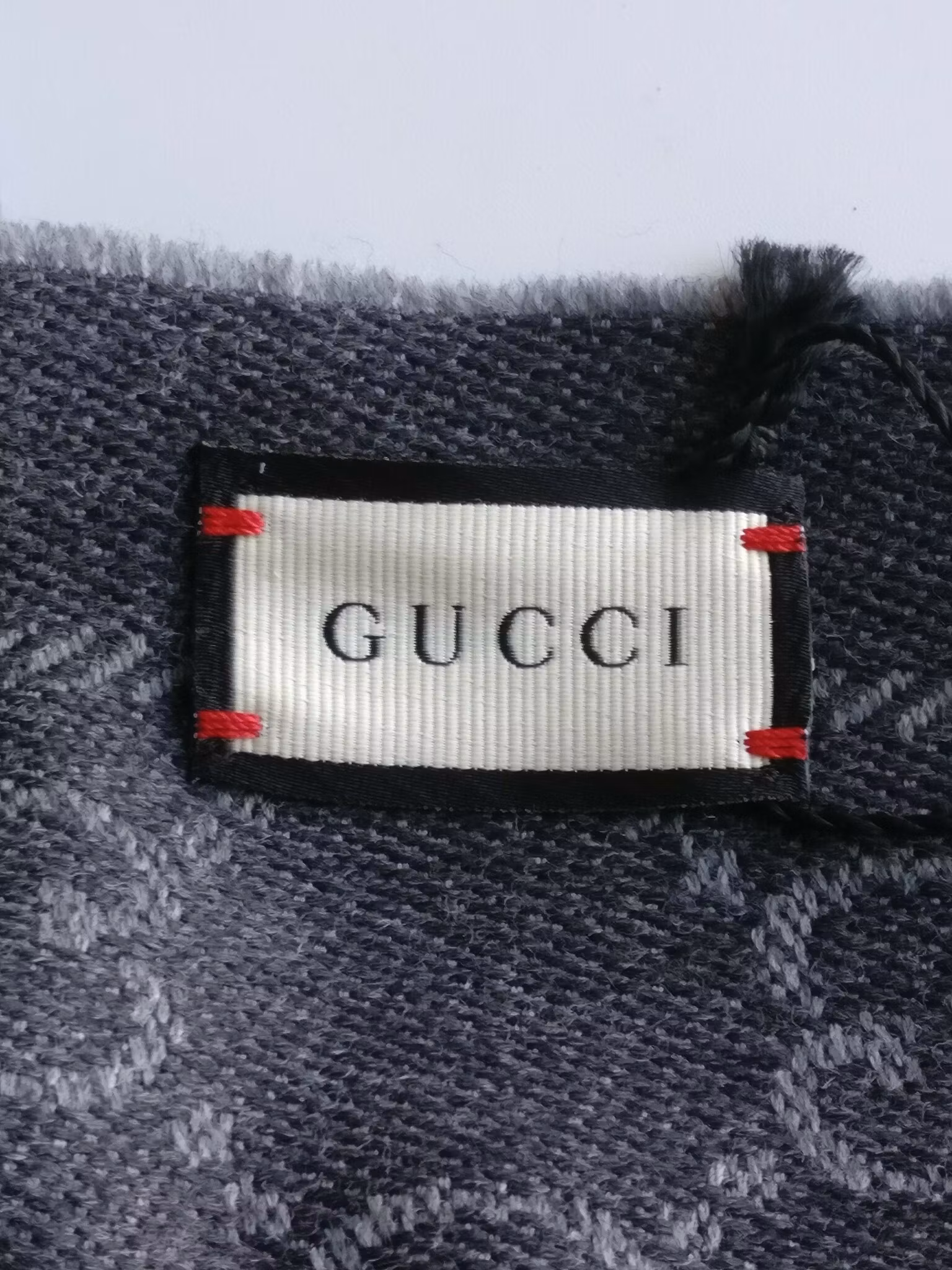 Gucci  GG Jacquard Knitted Wool Scarf